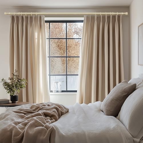 Lootkell Curtain Rods for Windows 28 to 48 Inches 16″-60″|1 Pack Antique White