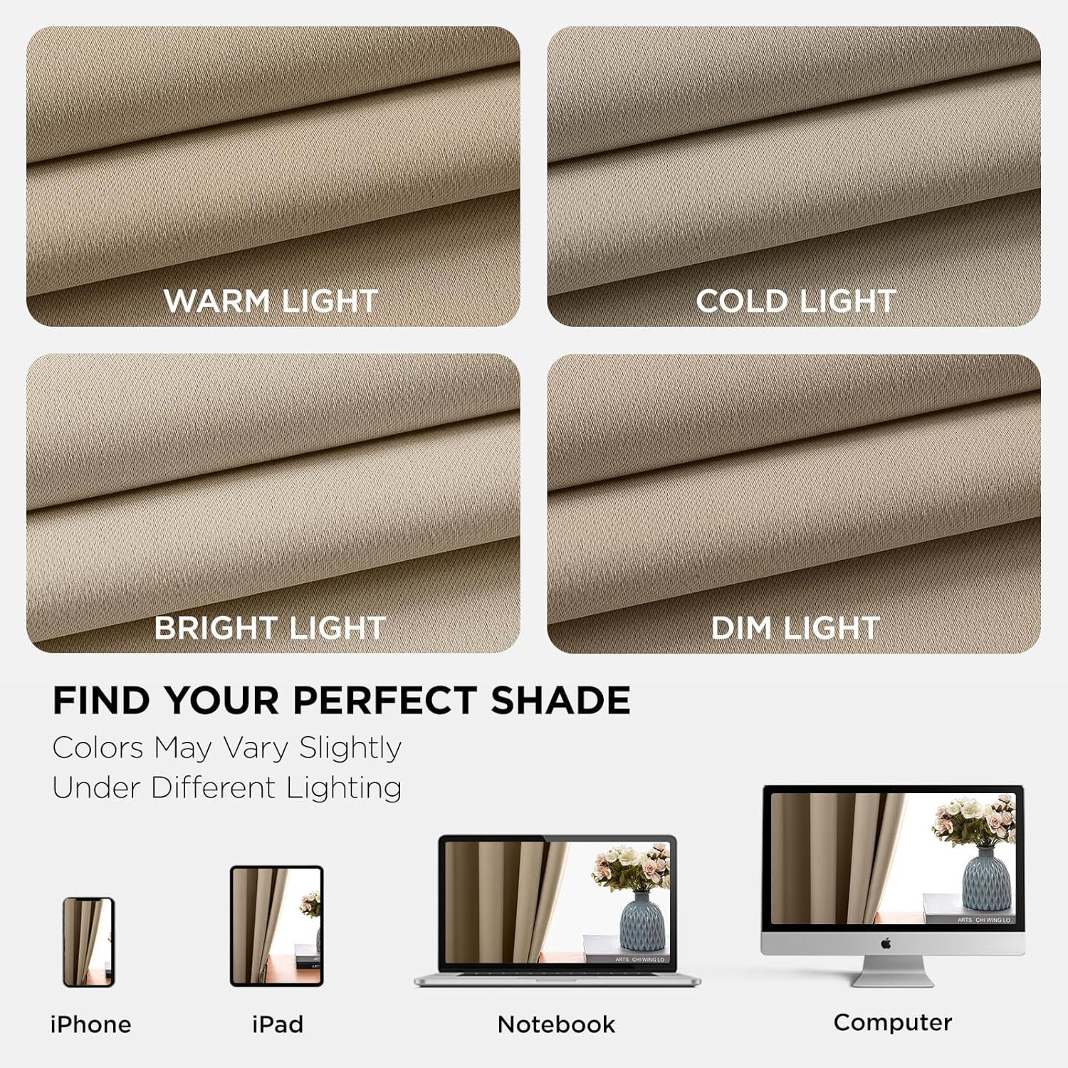 Blackout Curtains 72 Inch Length 2 Panels Set, Thermal Insulated Long Curtains&