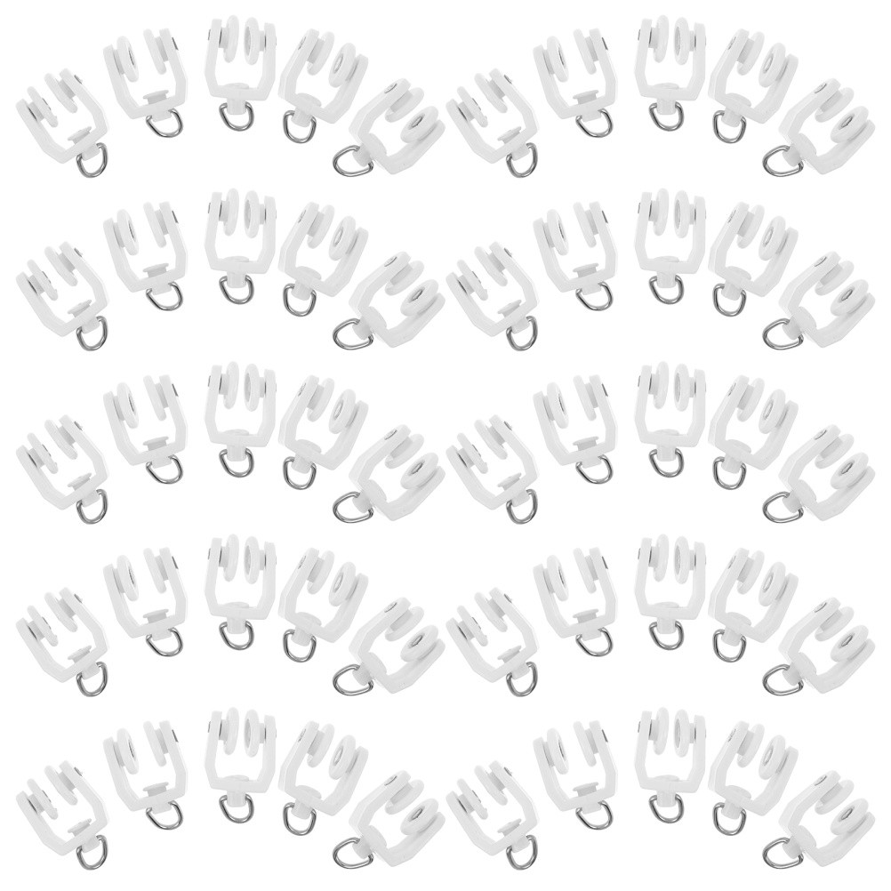 140 Pcs Drapery Rail Gliders Track Rollers Ceiling Mounted Curtain Rails