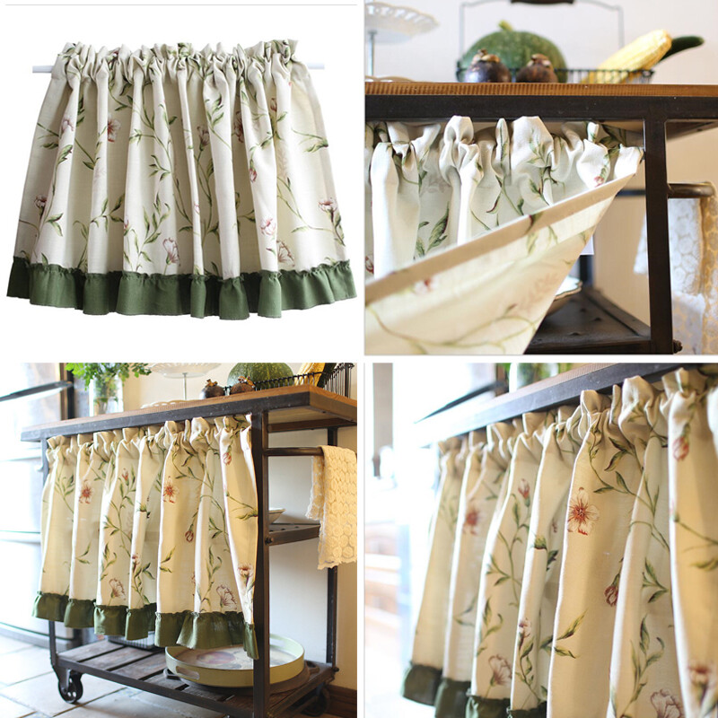 Small Half Curtain Short Curtain Kitchen Cabinet Door Window Shade Valance