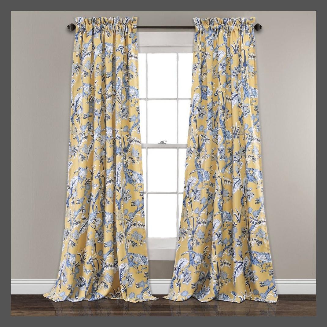 Set of 2 (52″x108″) Dolores Light Filtering Window Curtain Panels Yellow –