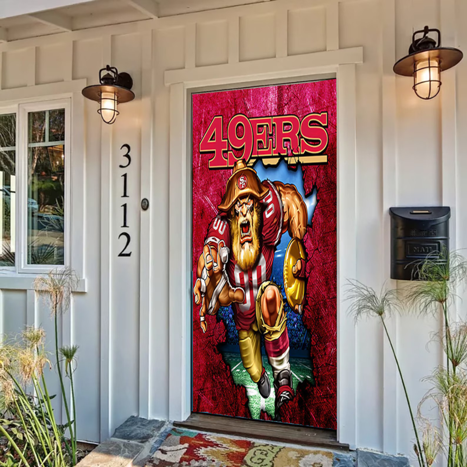 49ers Print Door Cover, Door Curtains, Perfect Gift for Fans