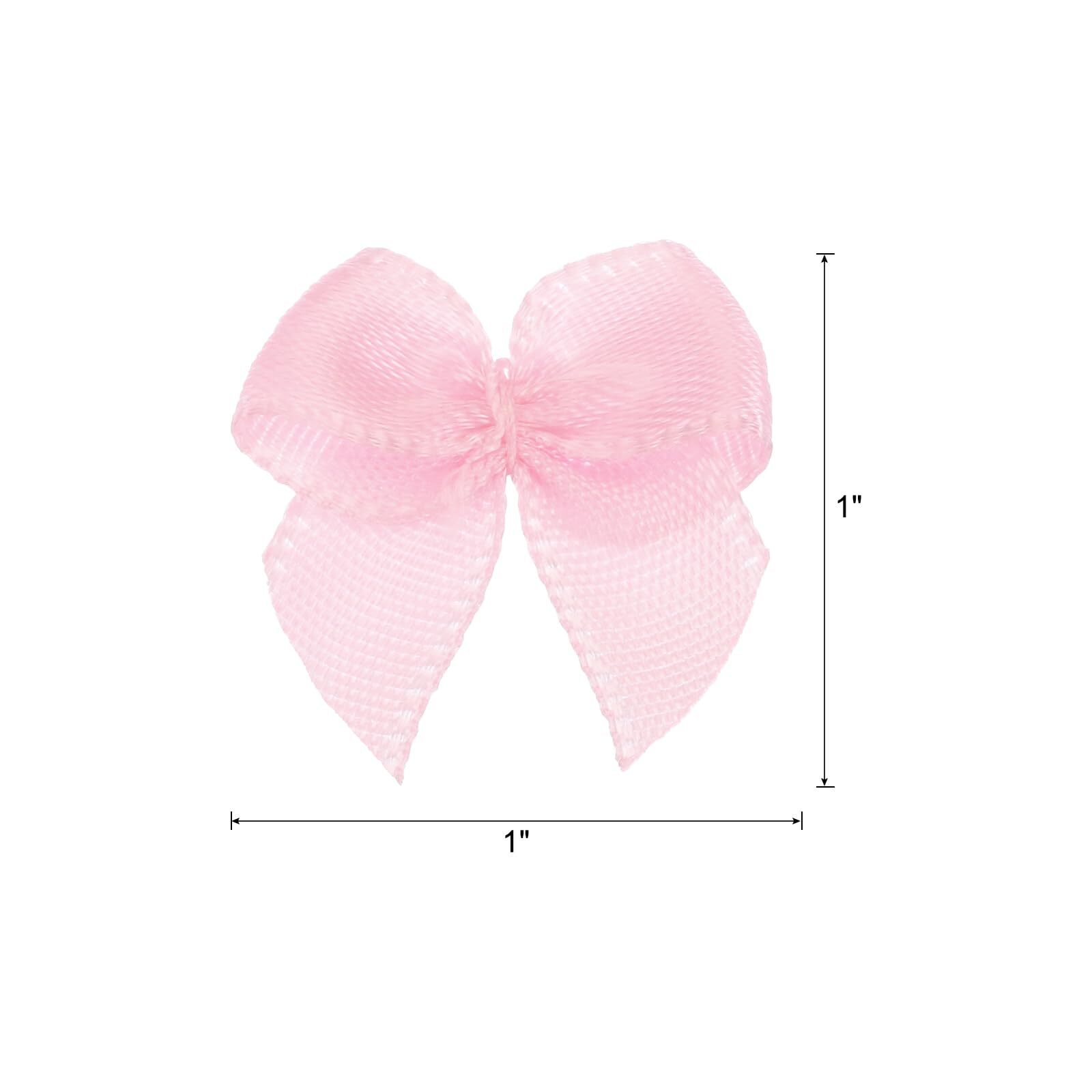 120PCS Mini Ribbon Bows 1″ Satin Fabric Bows for DIY Crafts Sewing Pink