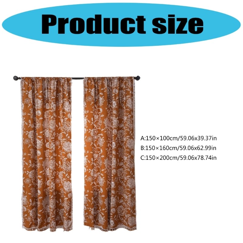 Multipurpose Polyester Curtain Dustproof Floor Cover Florals Print Decoration