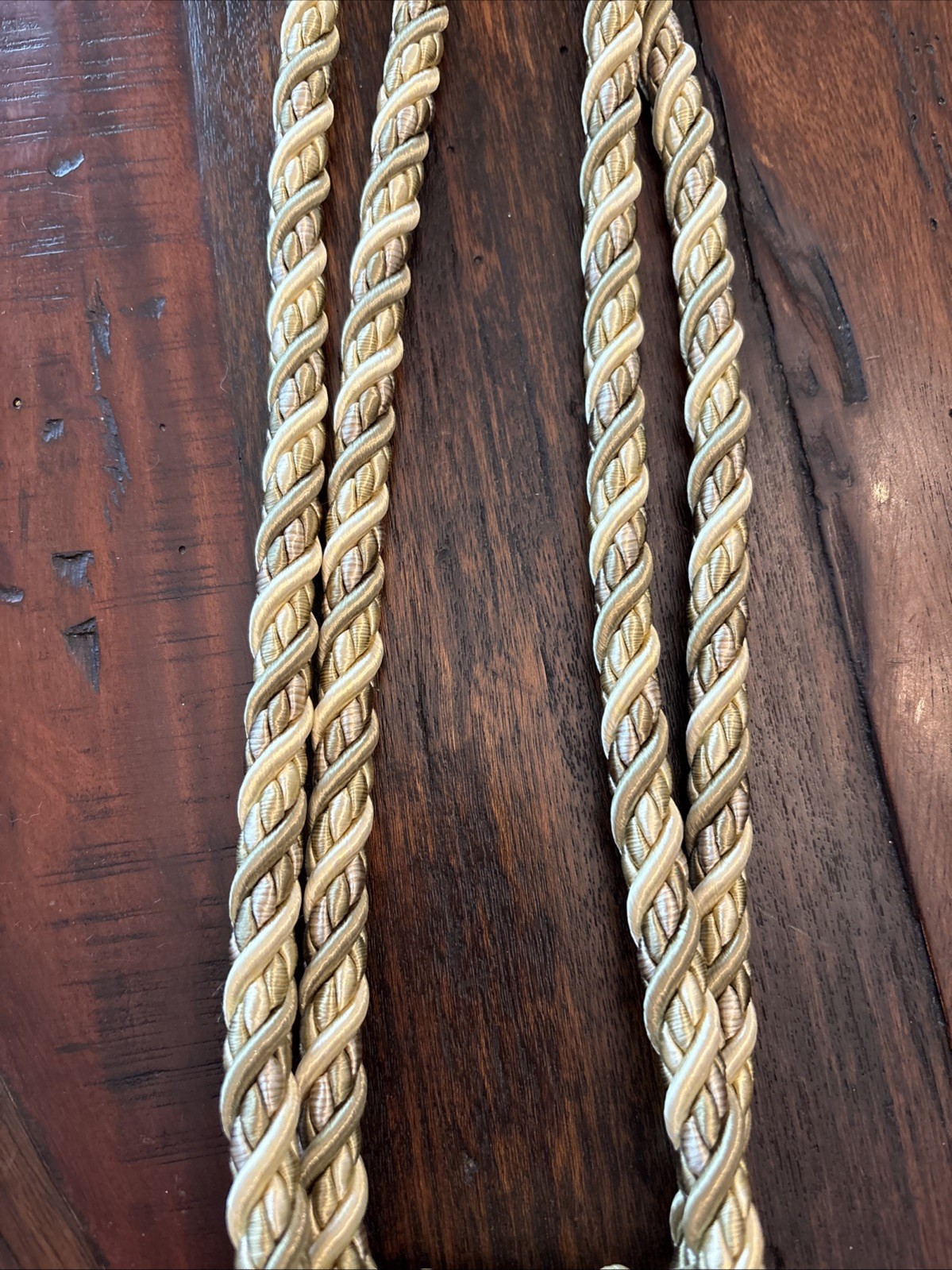 2 Beautiful Olive Green & Cream Colored Rope Tassels 2 Ft Long Window Treatment