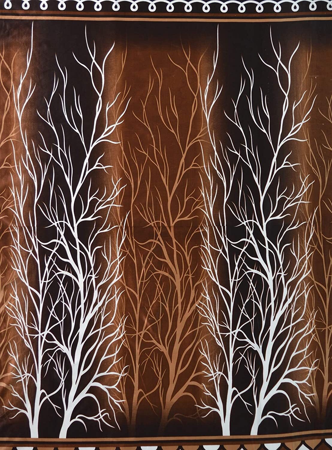 4 Piece Premium Eyelet Polyester Door Curtains 7Ft – Brown (Va)