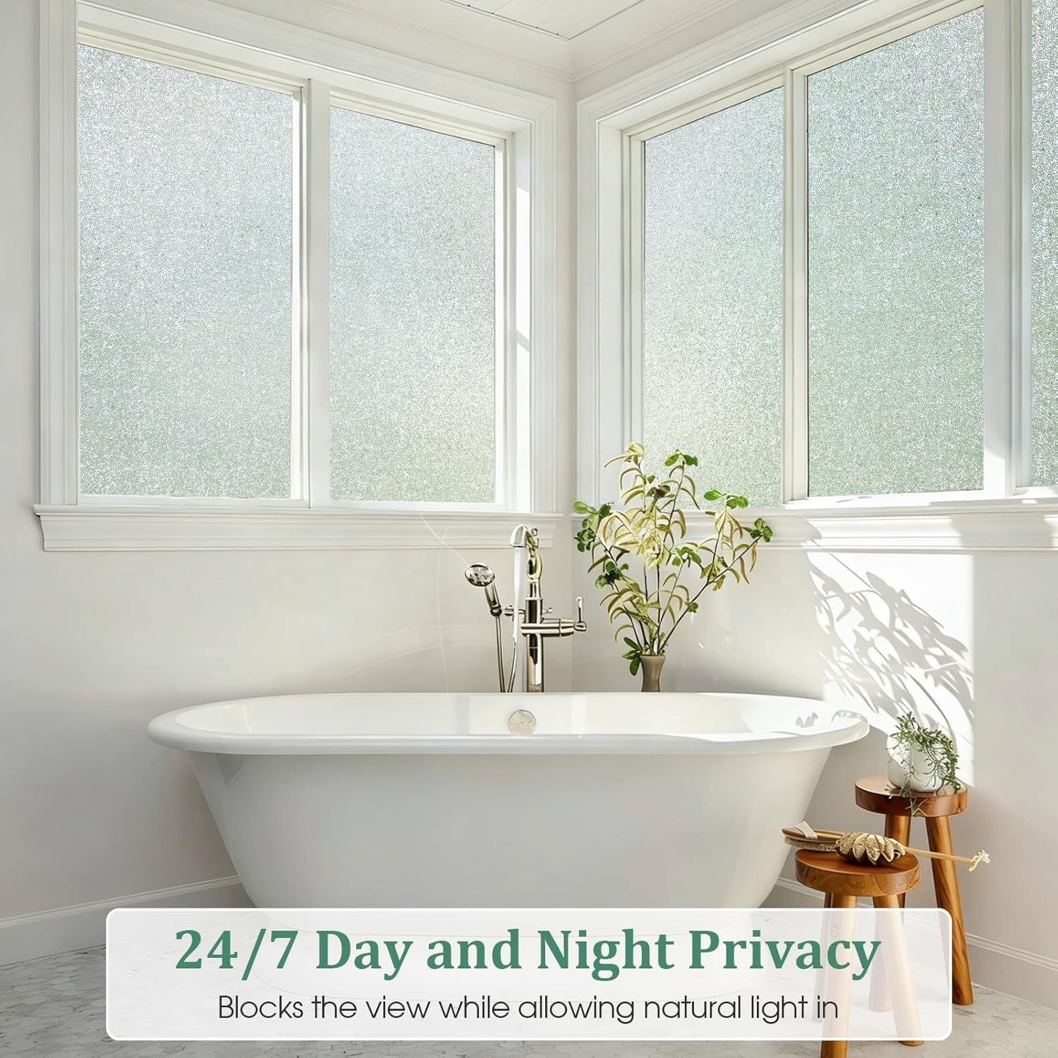 Frosted Glass Window Privacy Film, Opaque Static Cling No Glue Removable, UV …