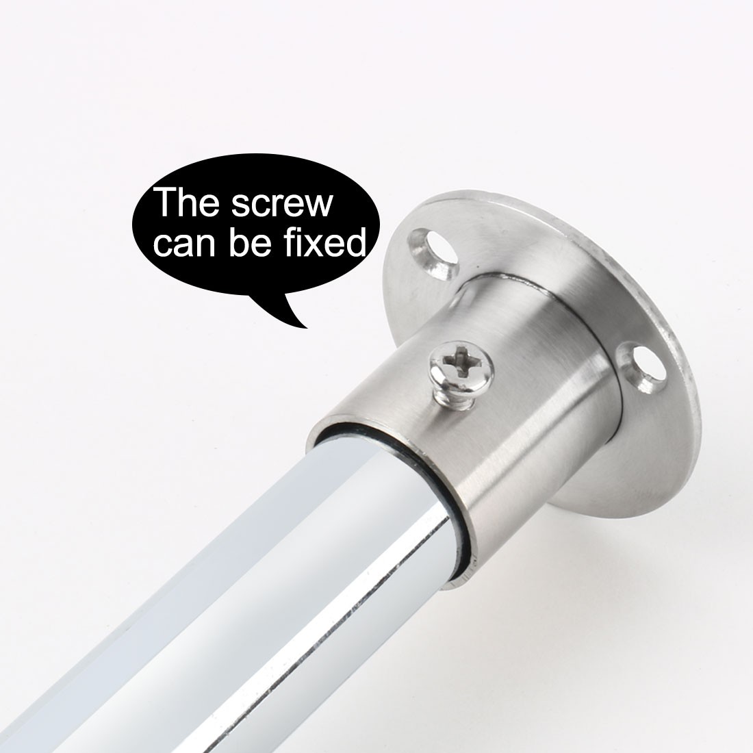 Stainless Steel Cabinet Closet Rod Bracket Holder Flange Socket 16mm Dia 2pack