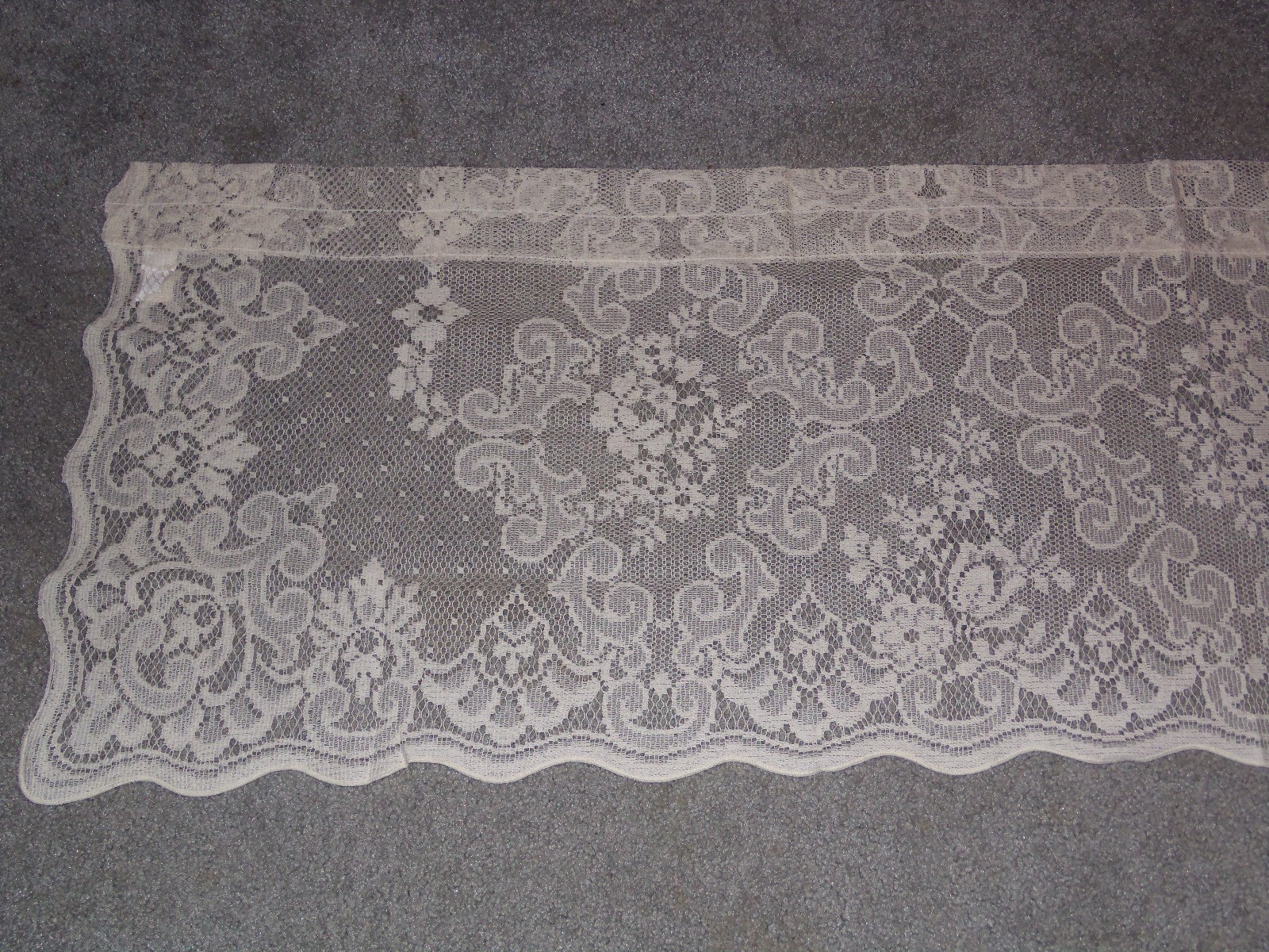 Lace Window Valance Ivory Highland design 18L x 60W