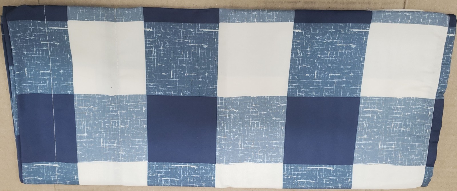 1 Fabric Printed Valance(18″x60″)(no tiers) BLUE & WHITE BUFFALO CHECK DESIGN,LK