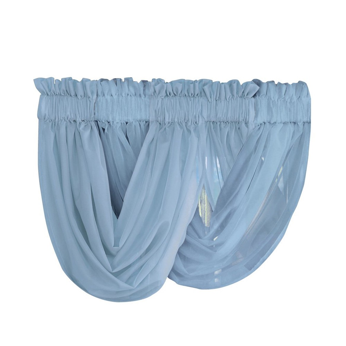 2-Piece Sheer Scoop Valance Set, Taupe