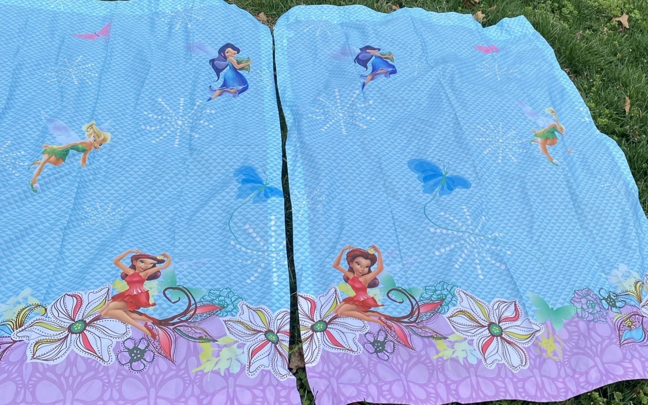 Disney Fairies Decorative Curtain 50″ X 17″ TINK Tinkerbell Fairies 2-64×41 EUC
