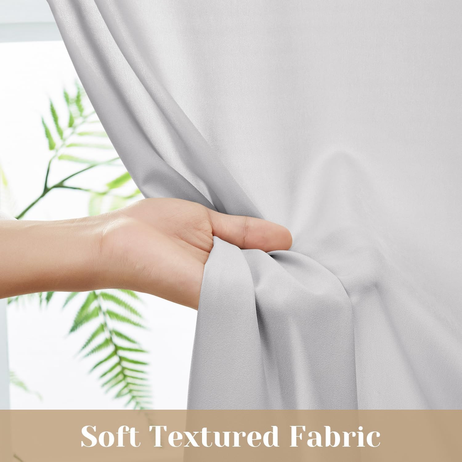 Non-See-Through French Door Curtains Set of 2 for Front Door, Light Filtering Pr