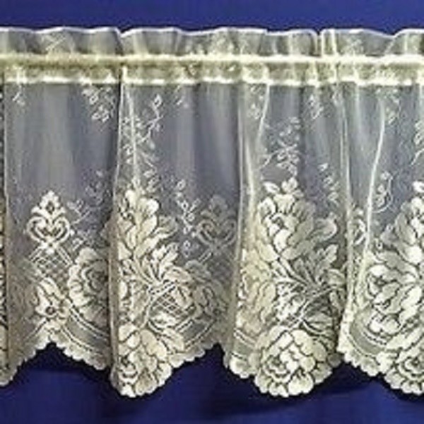 Lace Window Valance Ivory 60″ X 20.5″ Caprice Livingroom Diningroom Bedroom