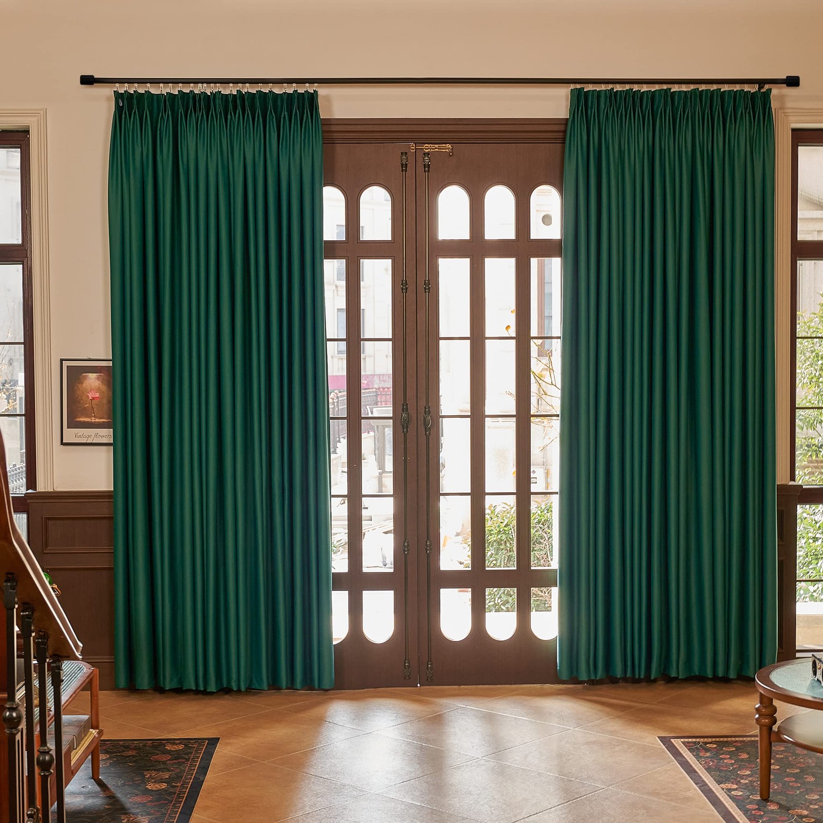 Huto Pinch Pleat Curtains 84 Inches Long Blackout Window Treatment For Bedroom