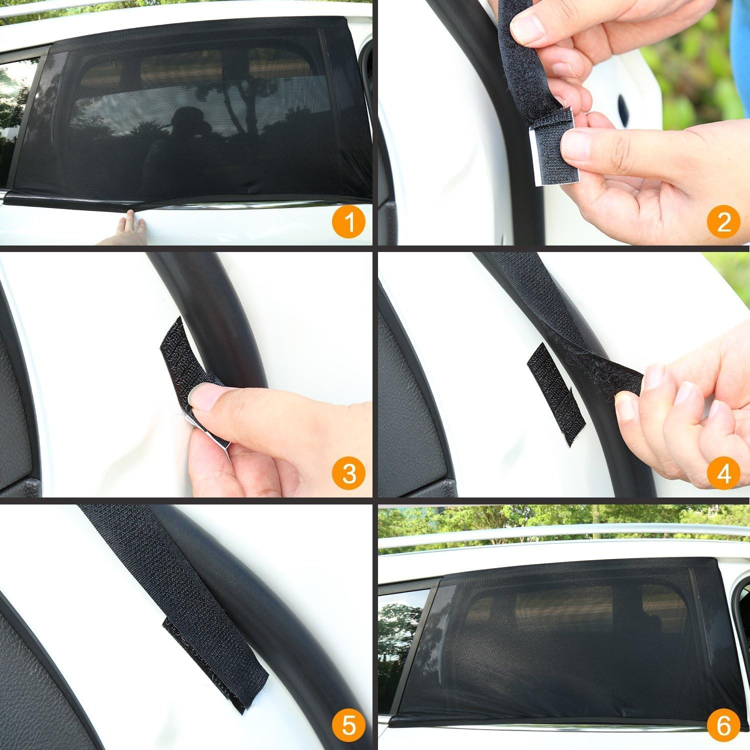 2Pack Car Window Shades Mesh Screen 27″X43″, Universal Fit Most of Cars, Large