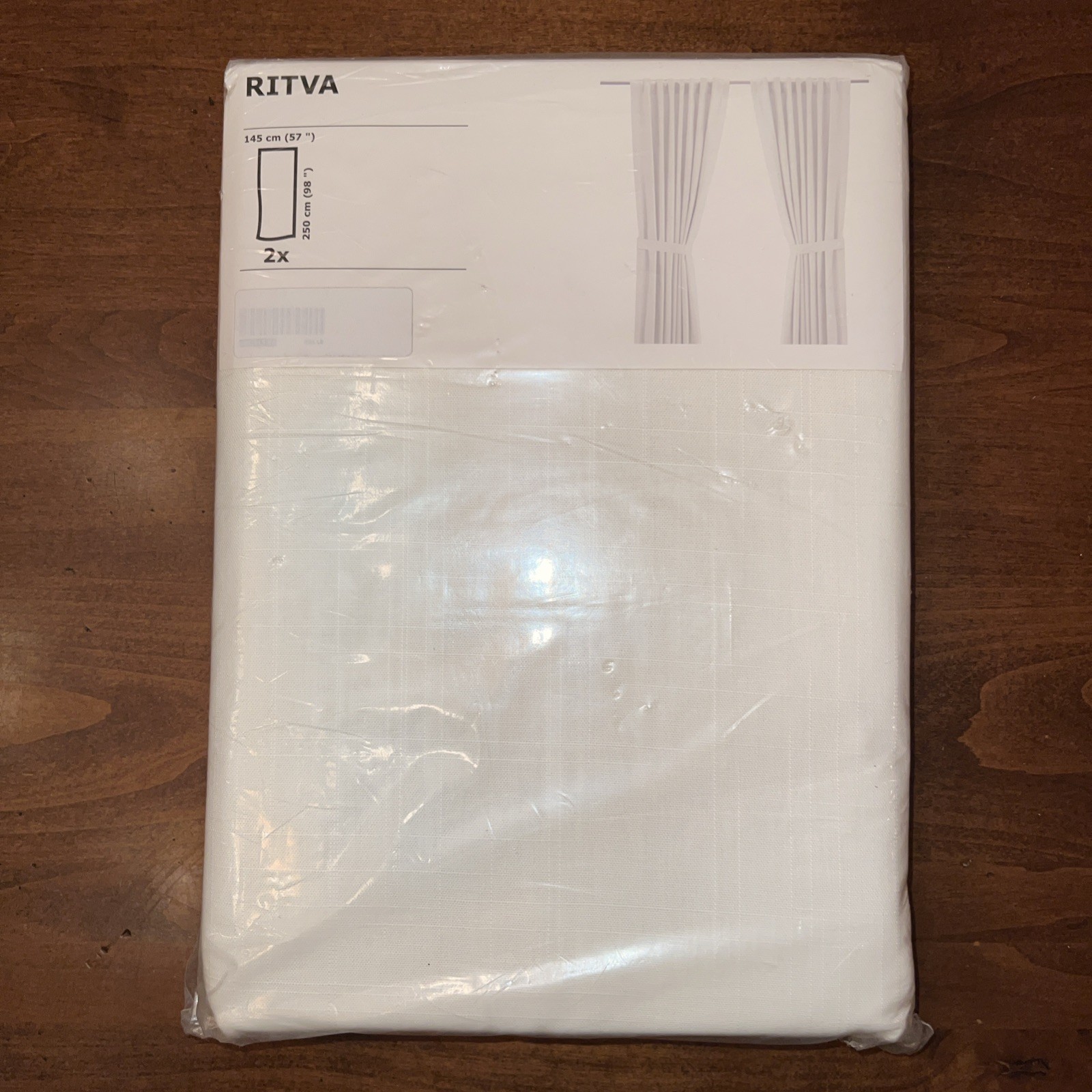 IKEA Ritva Curtains 2 Panels 57”x 98” Ivory Cotton New in Package