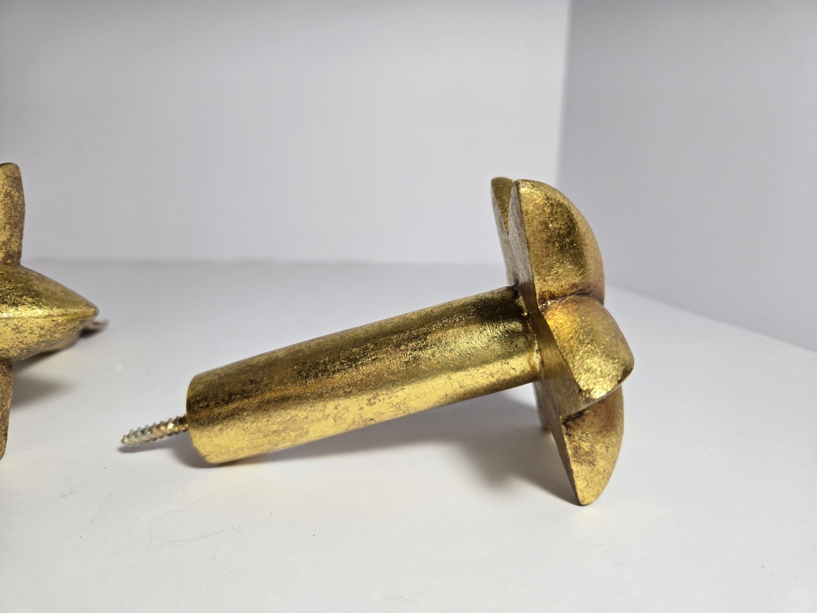 Gold Star Curtian Tiebacks Decorative Drape Holdbacks Antique Finish NOS