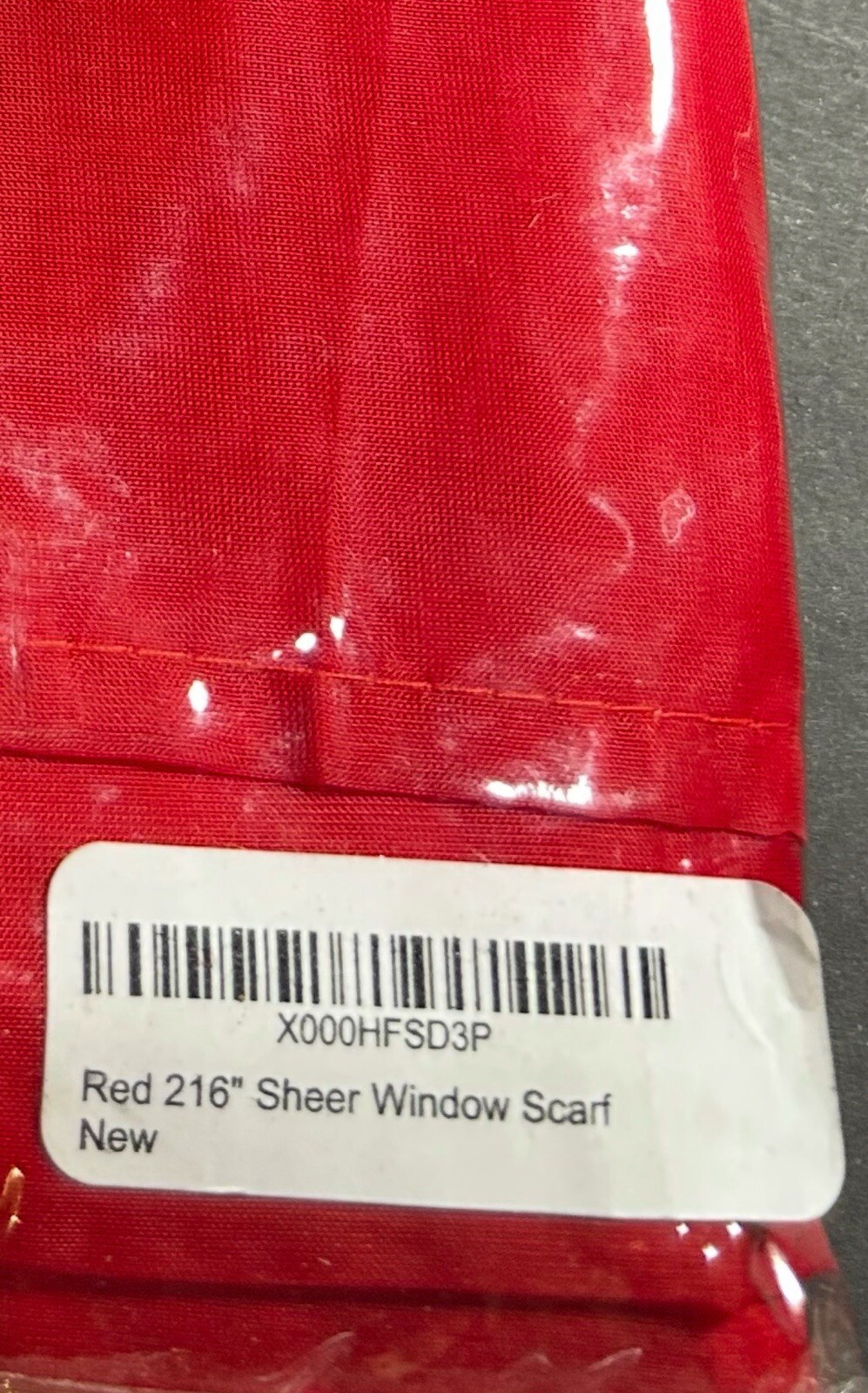 Red Sheer Window Scarf Approx: 56” X 216” NEW