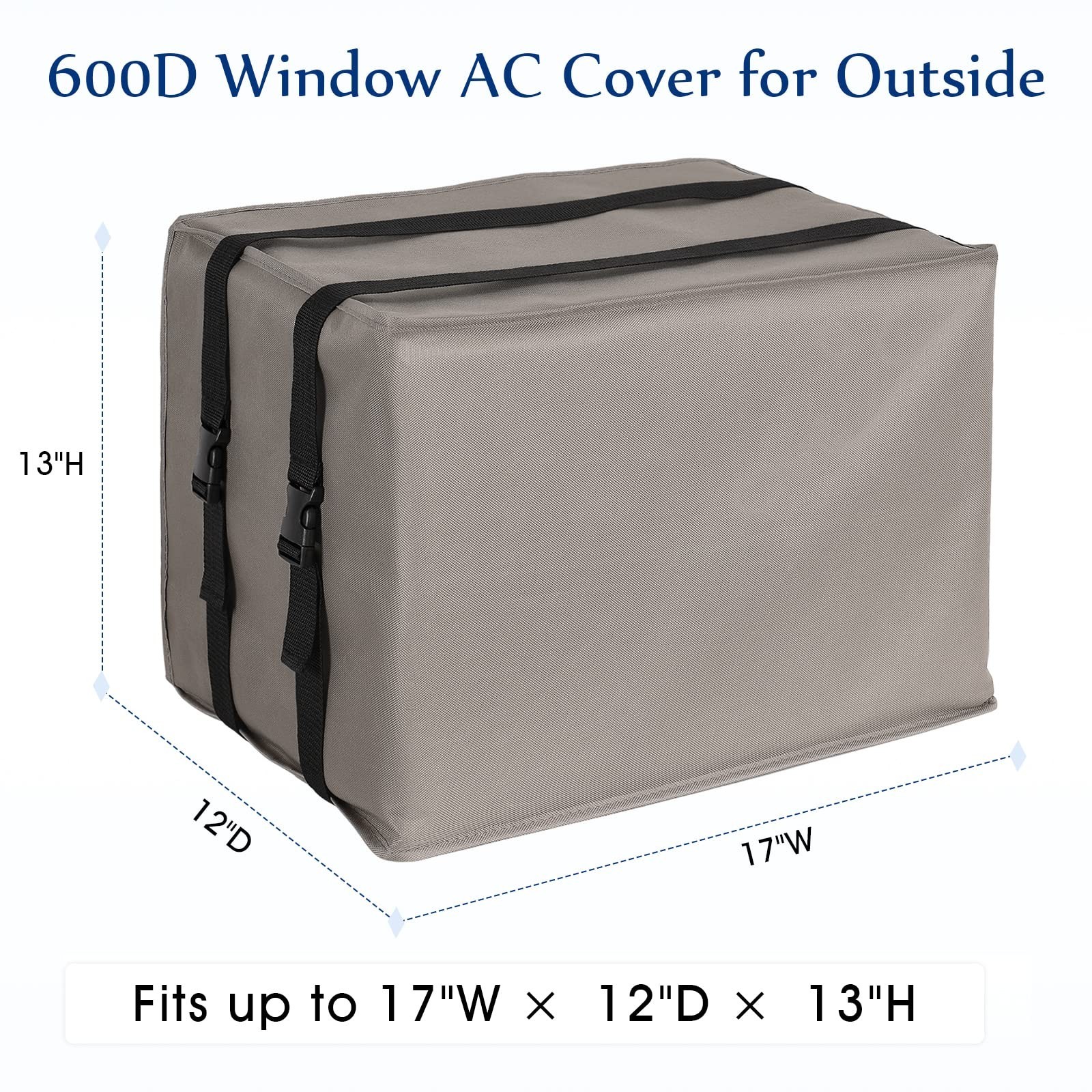 Window AC Cover Waterproof, Heavy Duty, 17x12x13 in, Grey | UV resistant, tea…