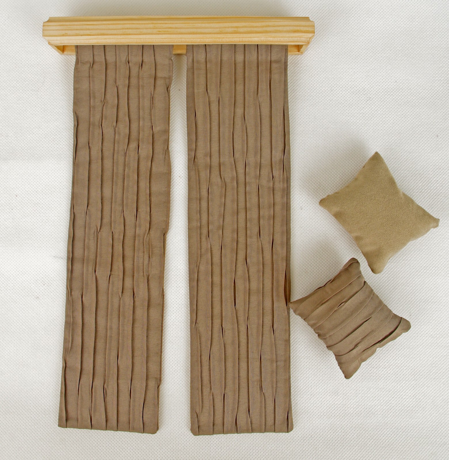 Curtains and windows for dollhouse 1:6 Barbie-scale 12 inch dolls accessories