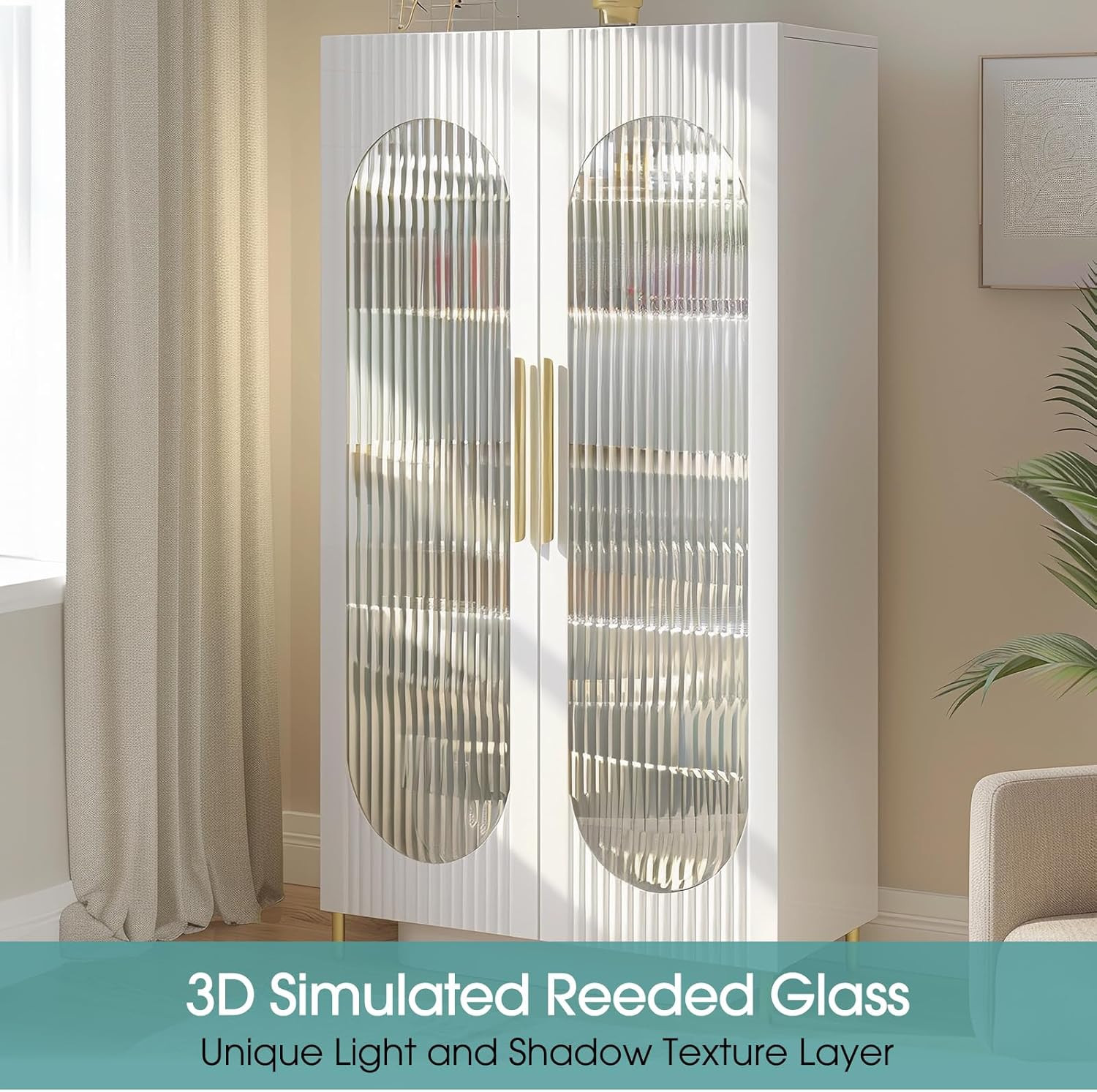 Window Privacy Film Reeded Glass, Frosted 3D Fluted Glass Window Cling, Adhesive