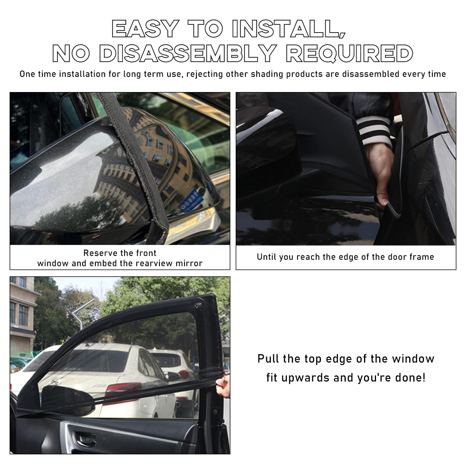 Ohleats 4 PCS Car Window Shades, Auto Front Rear Side SUV 4PCS, Black