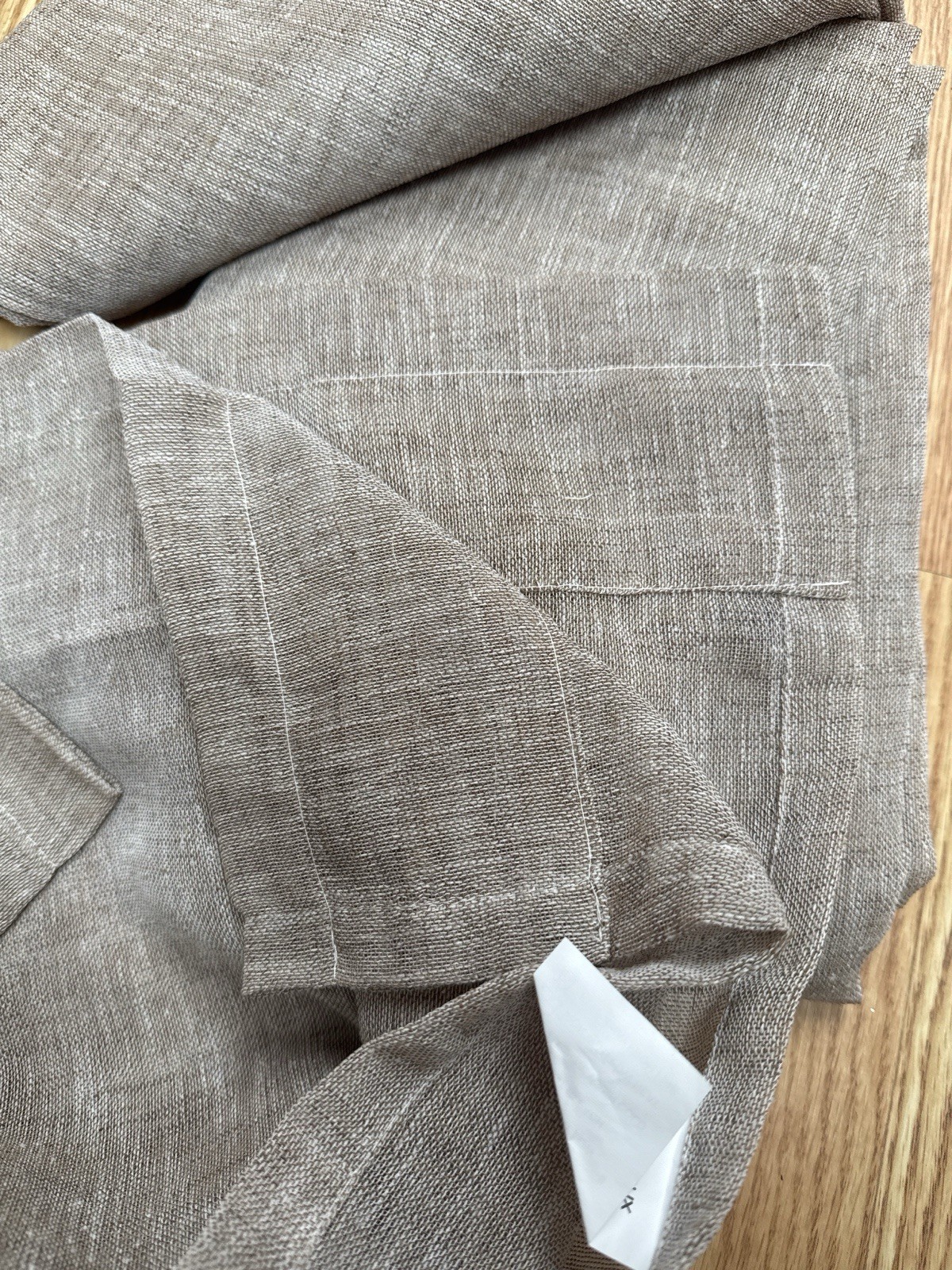 Melodieux Linen Look Curtains Set 2 Beige 42×95 Farmhouse