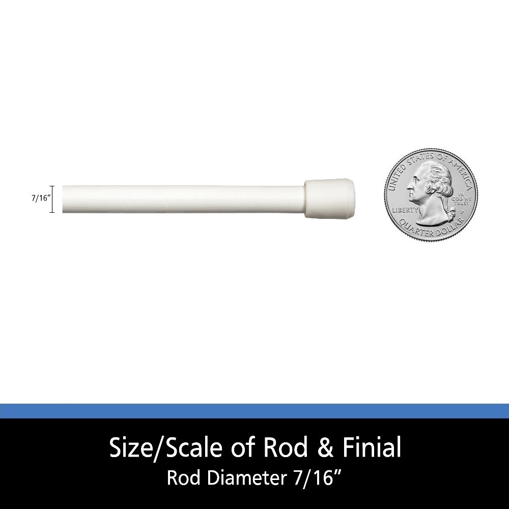 (2 pack) 28-48 in. Adjustable Spring Tension Curtain Rod, 7/16 in. Diameter