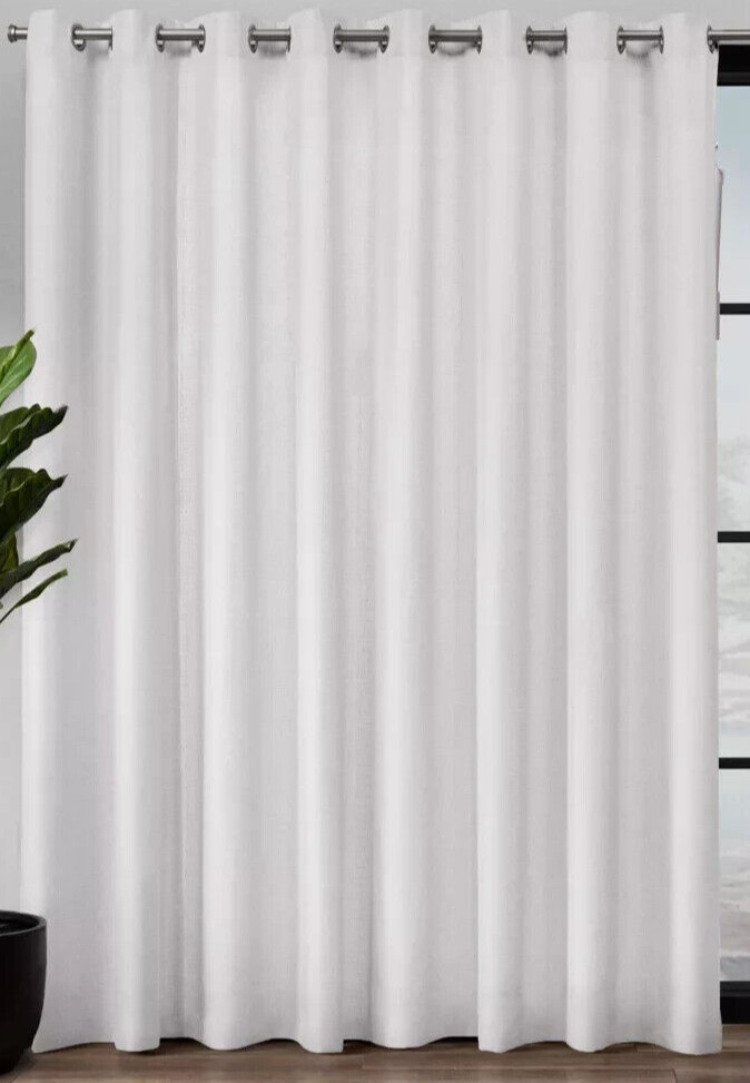 Single Curtain Panel Exclusive Home 108×84 Winter White Loha Patio Grommet New
