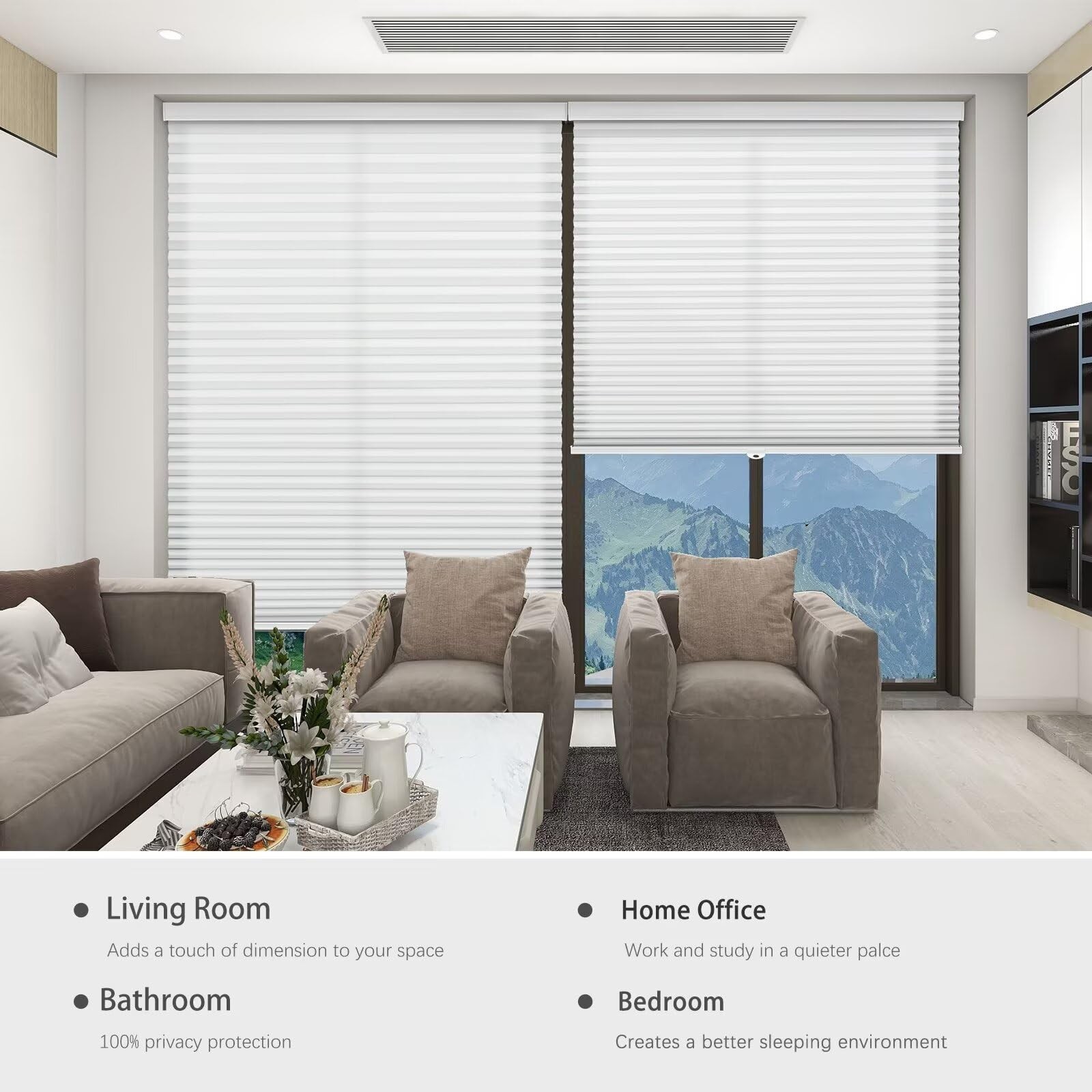Changshade Cellular Blinds Shades Cordless Windows Doors Honeycomb Blind Light
