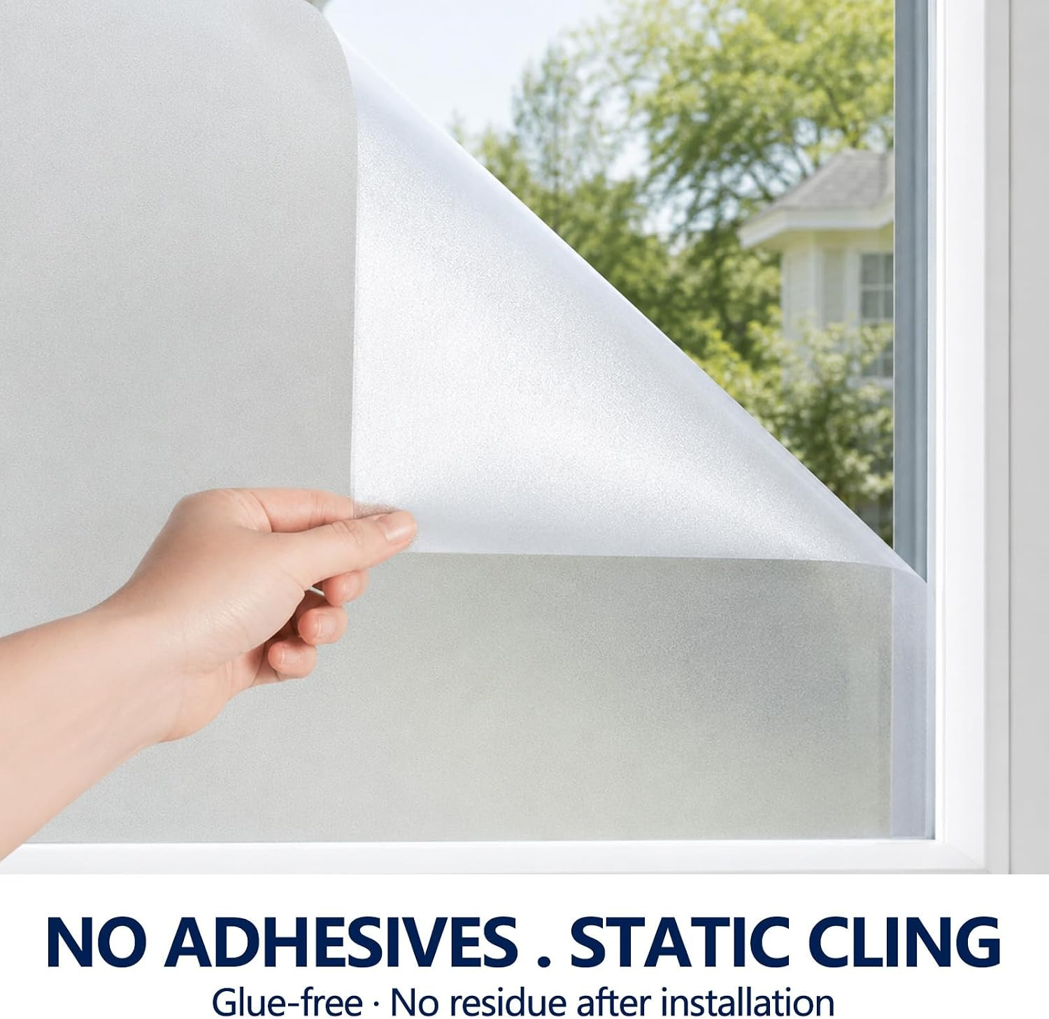 Frosted Window Privacy Film Static Cling Glass Film 17.5″ X 6.5′ | No