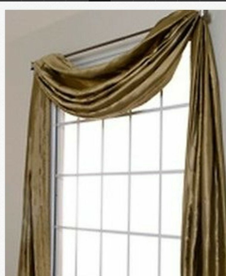 6 yards Bridal Satin Scarf Valance – Top Window Treatment
