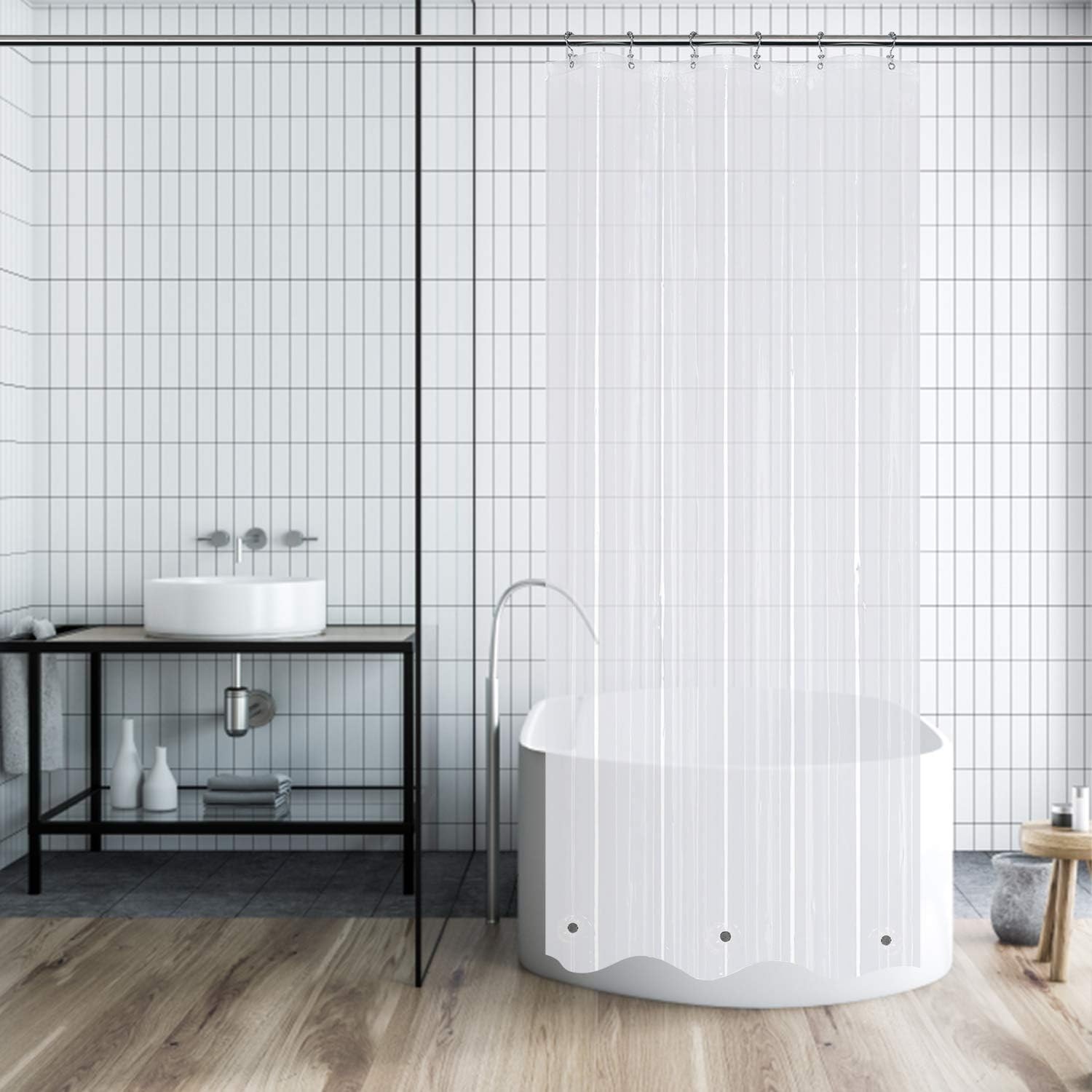 Mrs Awesome 32×72 Narrow Stall Shower 32W x 72"L (Pack of 1), Clear