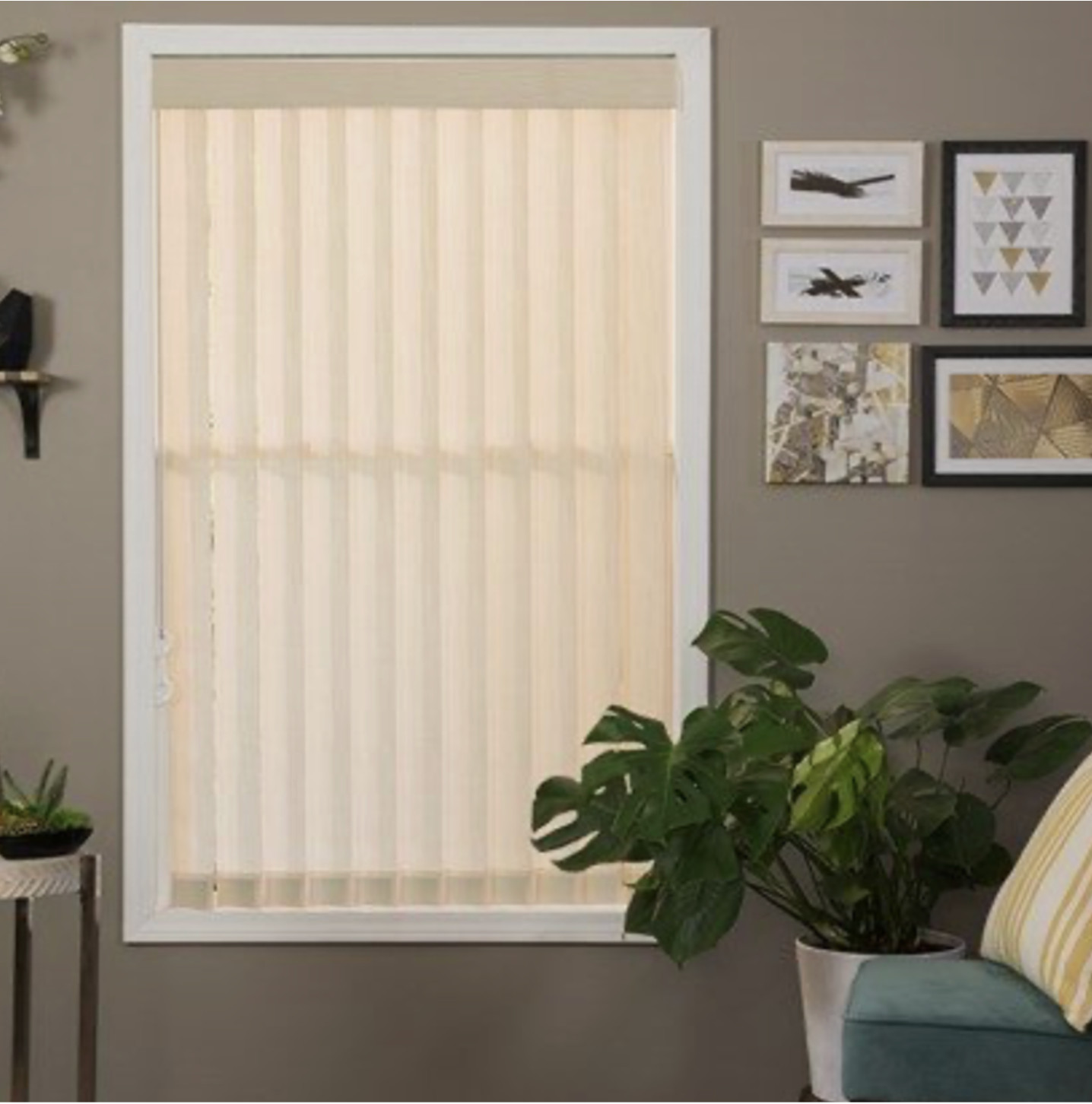 5X Vertical Vinyl WINDOW Blinds Replacement Slats 2.5″ Wide ALABASTER / CREAM
