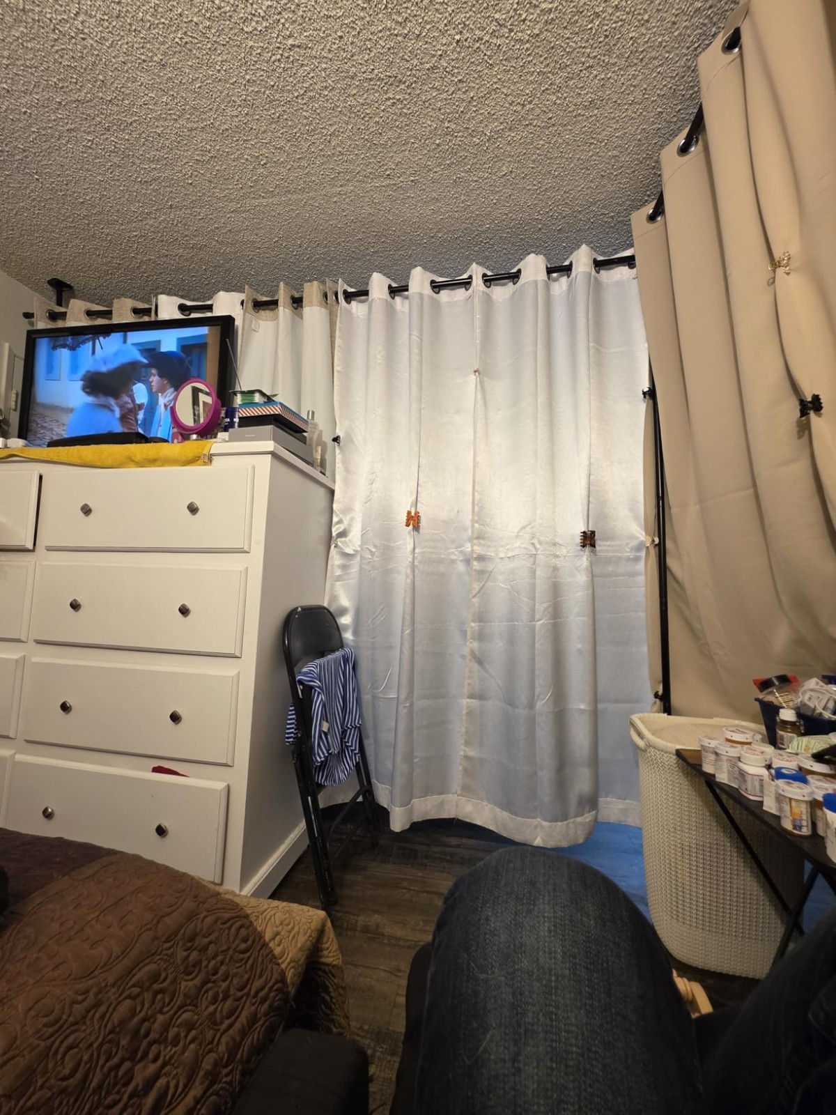 Room Divider Curtain Rod No Drilling Tension for Separation Tension Mounted New