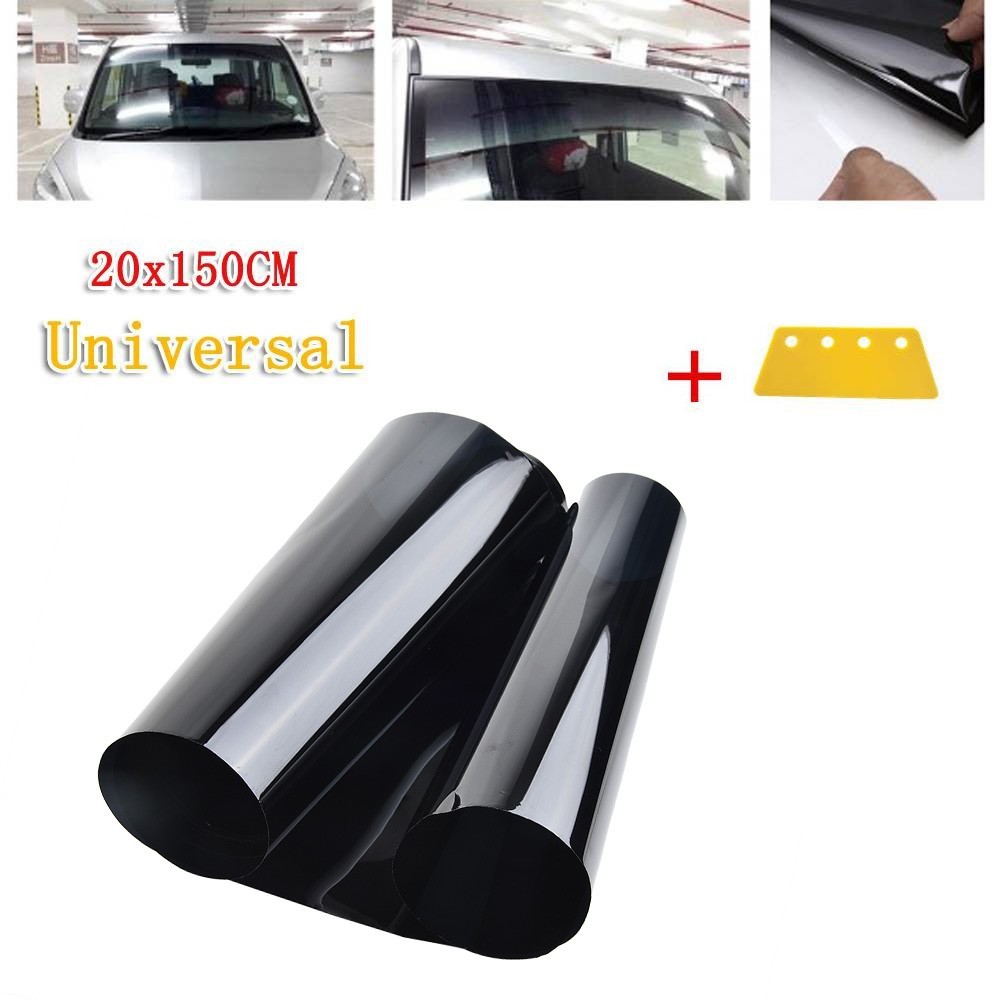 Universal/Black CAR Sun Strip Tint Visor For Front Windshield 5%VL Limo Shade
