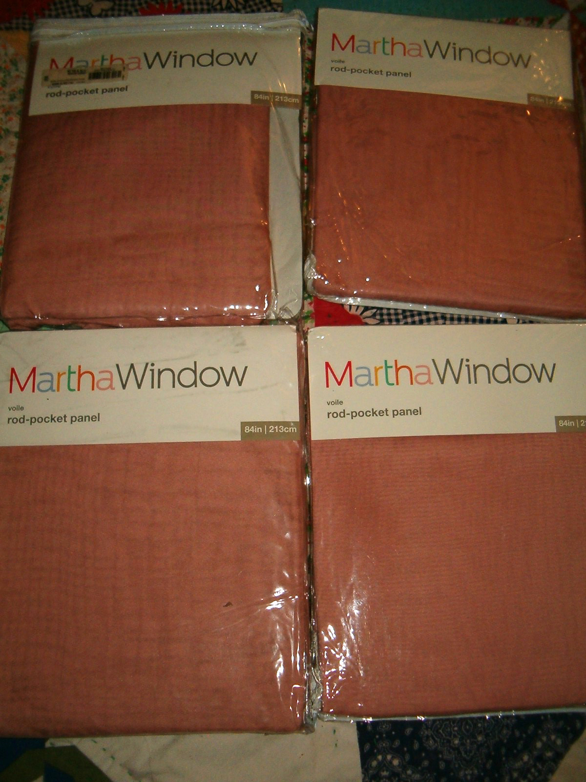 Martha Window Voile Rod Pocket Panel Curtain 2 60″ x 84″ & 2 118″x84″ Valances