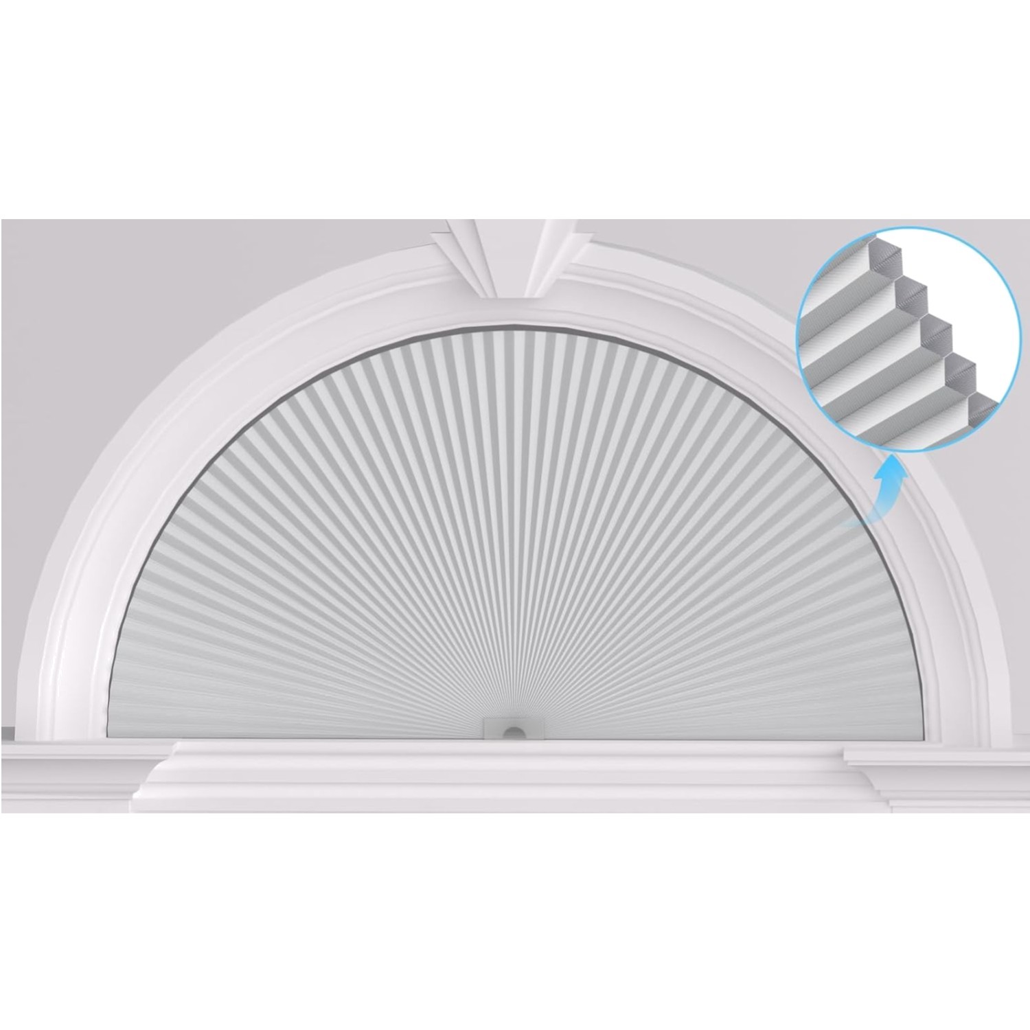 Half Circle Blackout Arch Window Shades – 72″ W x 36″ H