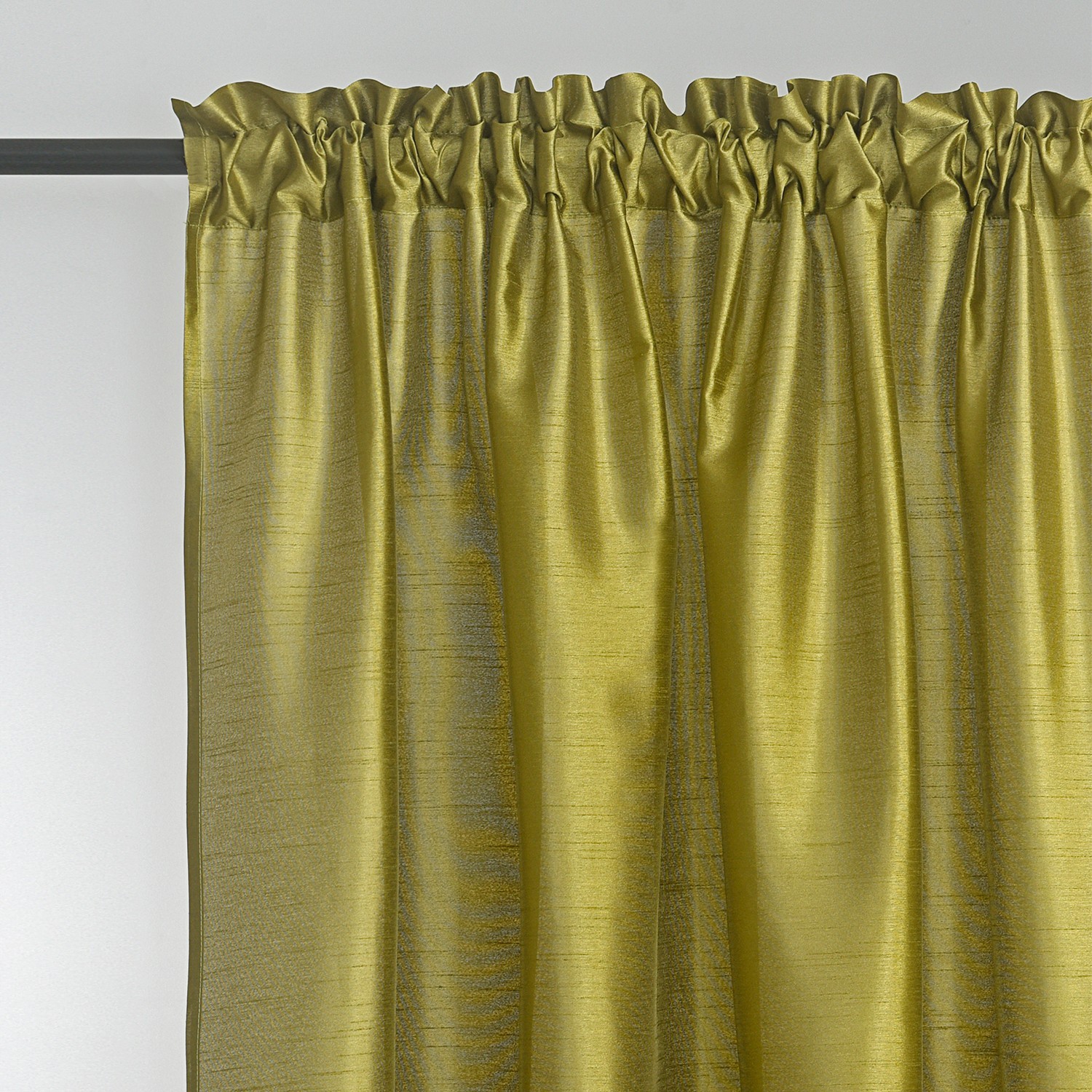 Faux Silk Semi Sheer Curtains Rod Pocket Light Reducing Silk Drapes, 2panels