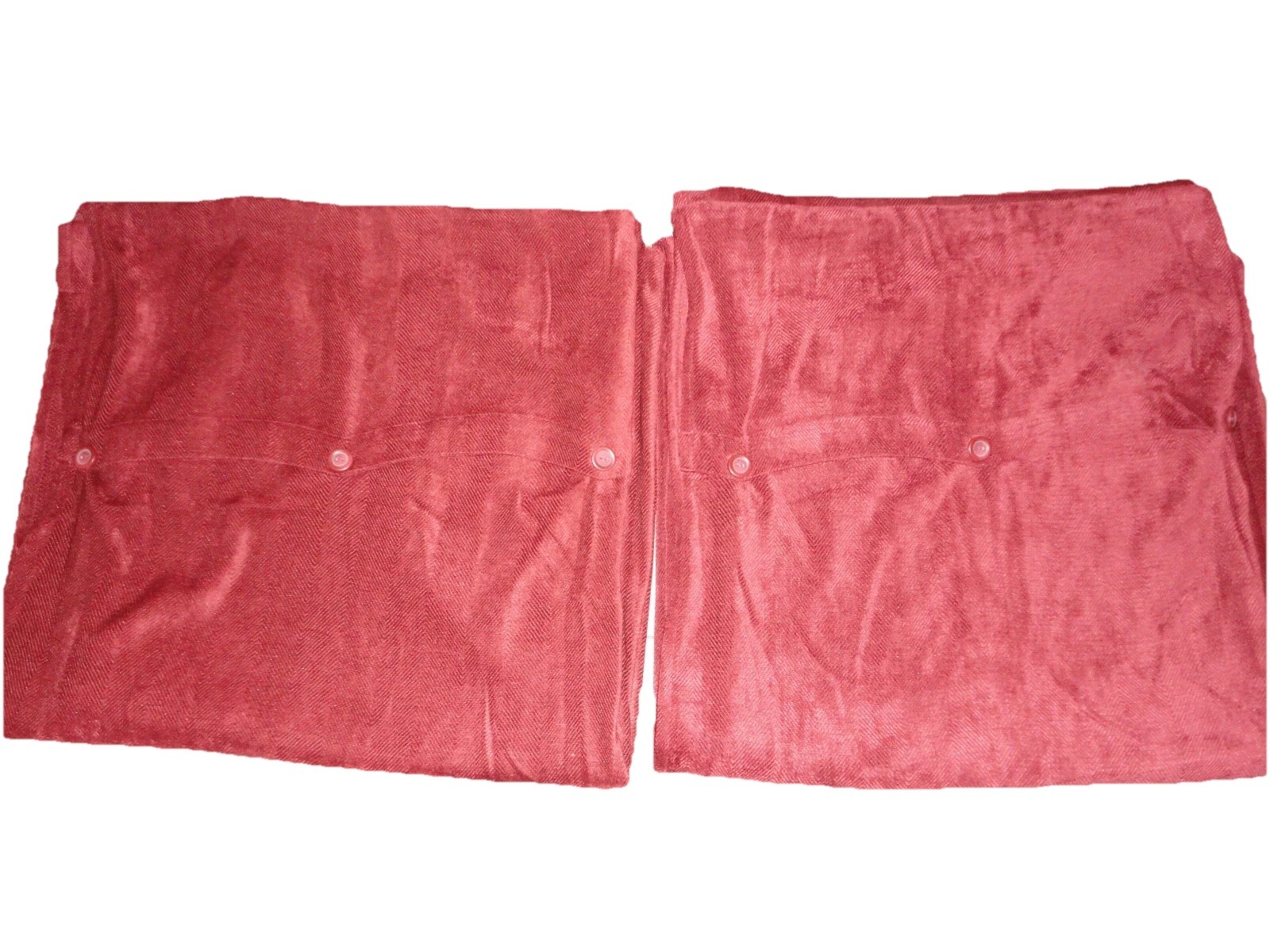 CROSCILL CHEVRON CHENILLE WARM MAROON (2) CURTAINS PANELS RAYON BLEND 44 X 108