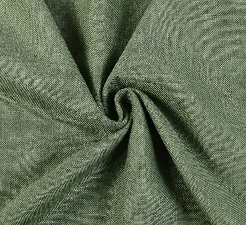 100 Percent Blackout Linen Blend Curtain Single Panel 50×95 Dark Cilantro Rod