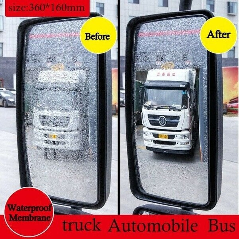 2x Rainproof Anti Fog Film Car SUV Truck RV Rearview Side Mirror 350*160mm