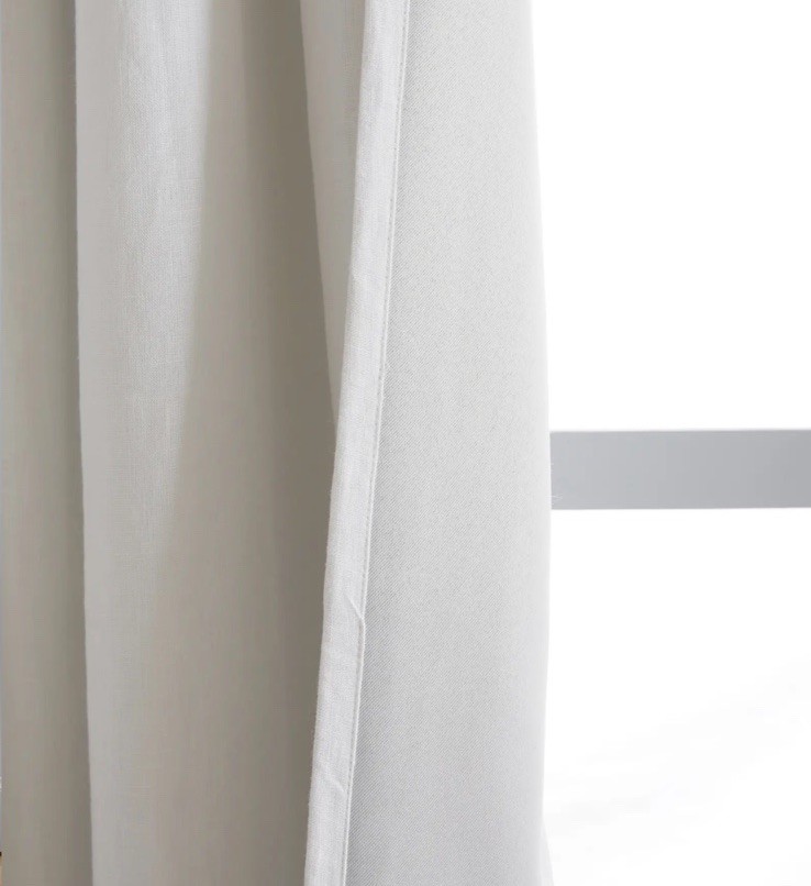NWOT Quince European Linen Room Darkening Curtain Panel Set Of 2 WHITE 48 X 84