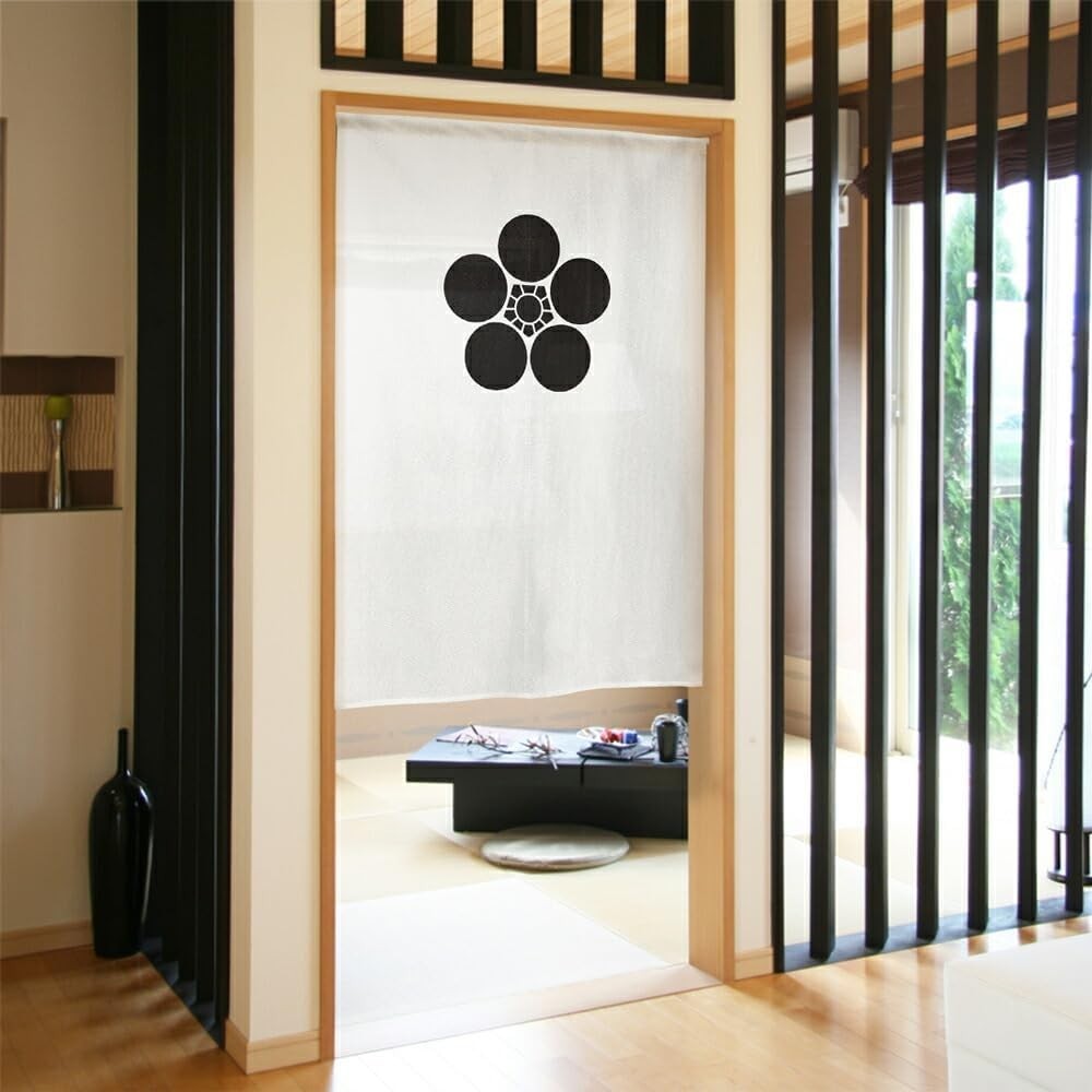 Japanese Noren Door Curtain Family Crest Kamon Umebachi Made in Japan 85x120cm