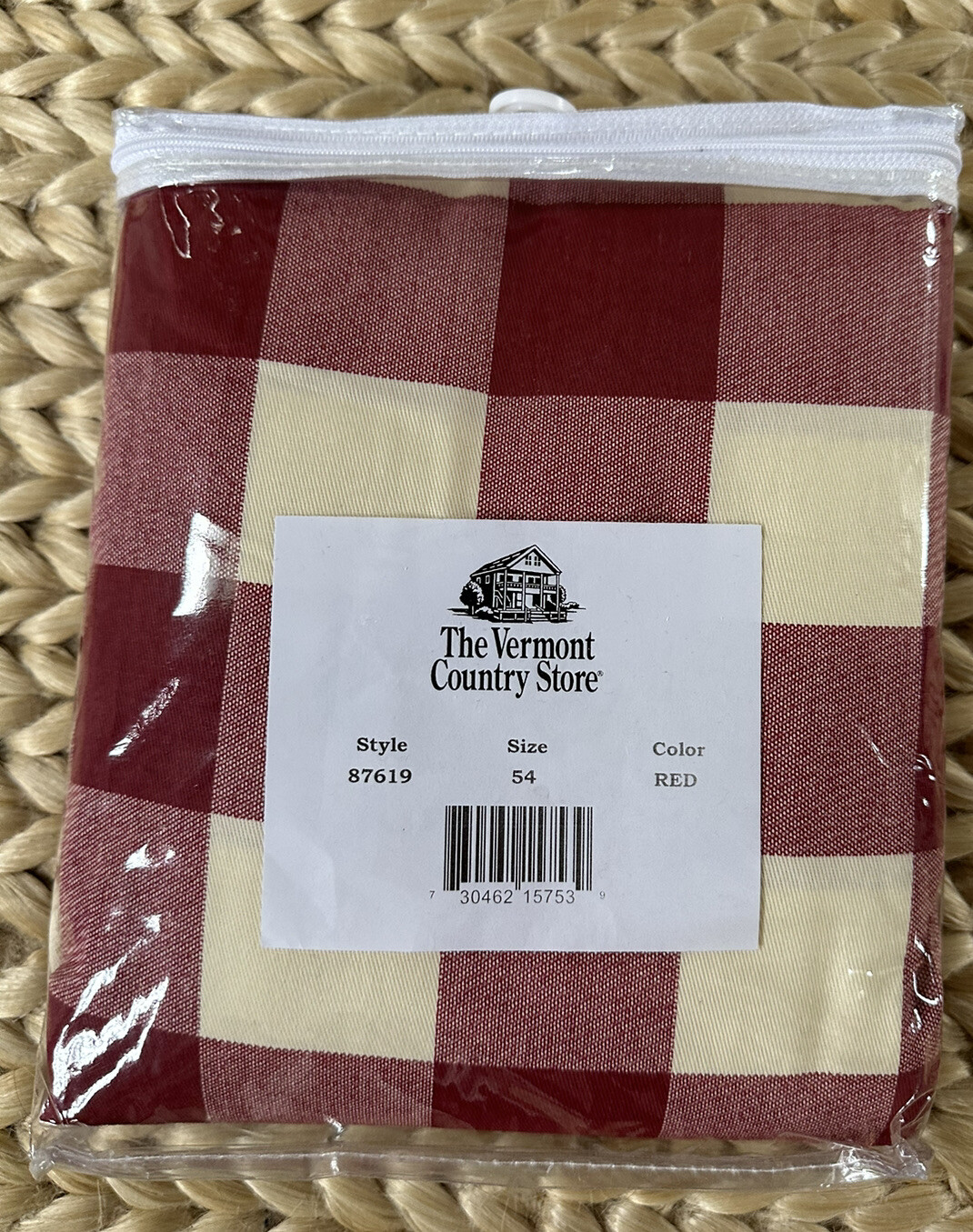 new THE VERMONT COUNTRY STORE Pair Tab Top Curtains Drapes Buffalo Check 84 x 54