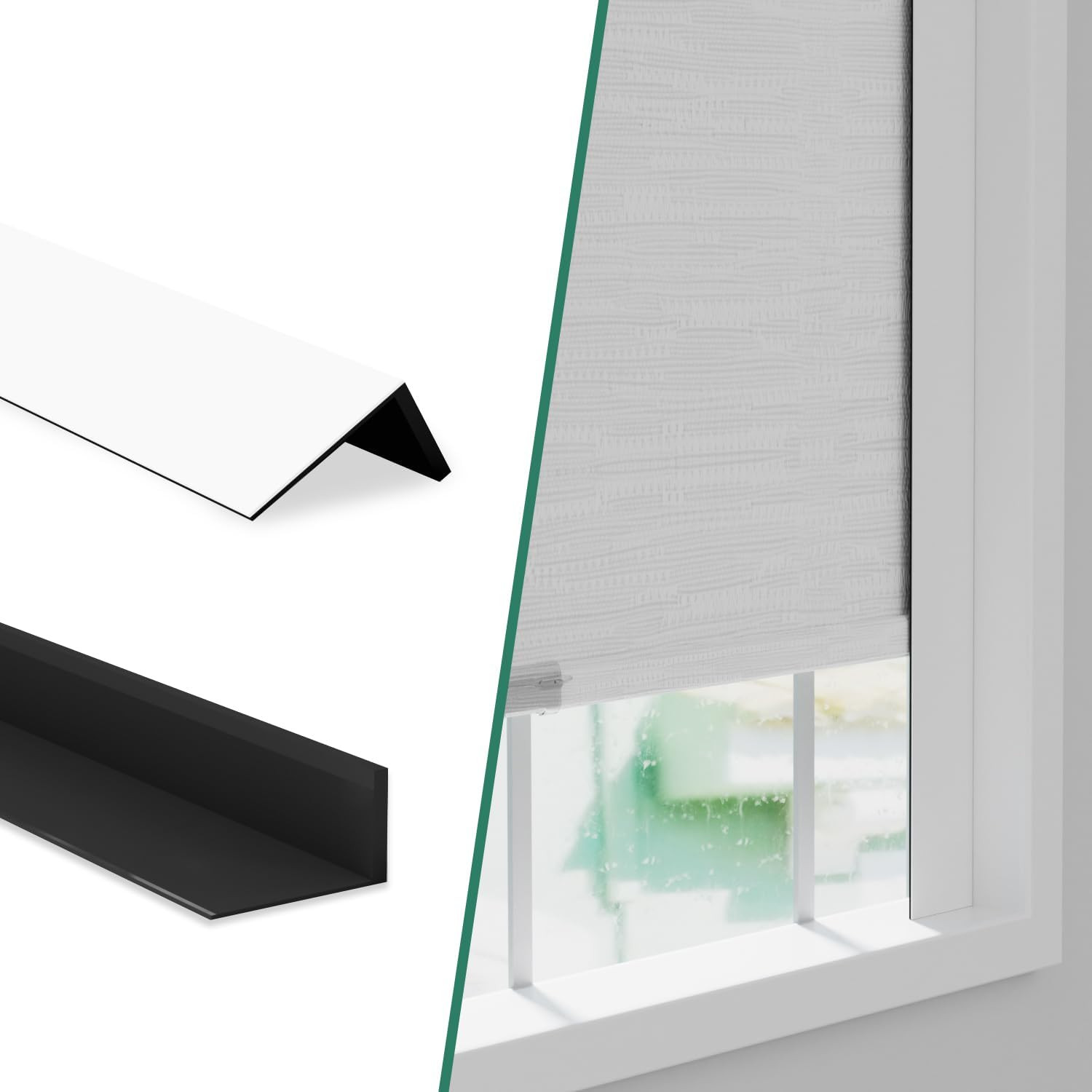 Light Blocking Strips for Window Shades and Blinds, 100% Blackout PVC Side Track