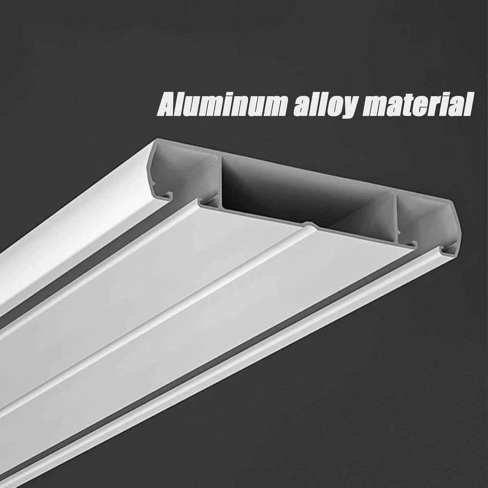 Heavy-Duty Double Track Ceiling Curtain Rail, Silent Sliding Curtain Track 1M