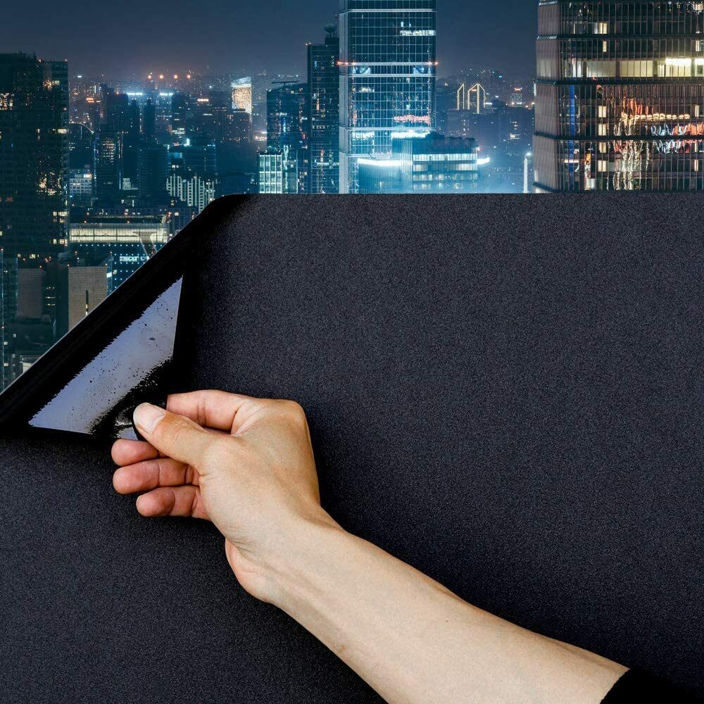 Blackout Window Film Privacy Room 100% Light Blocking Darkening Static Cling