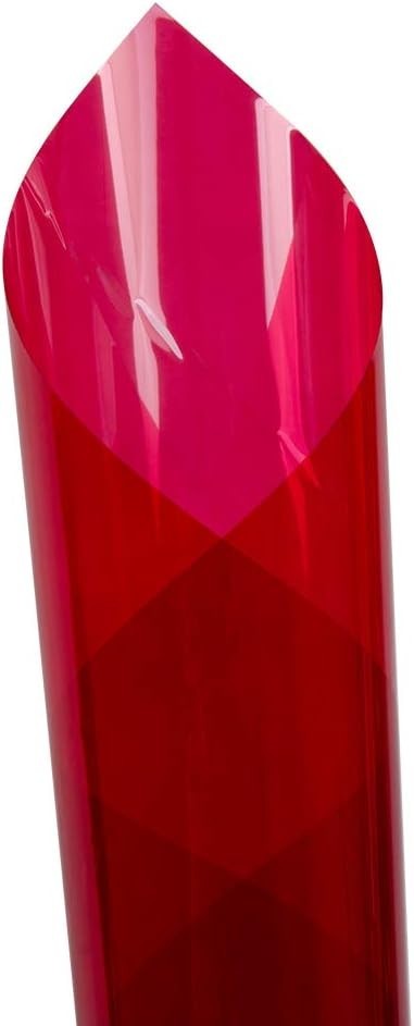 “Colorful Self-Adhesive Window Tint – Rose Red, UV & Heat Resistant, 17.7”x78.7”